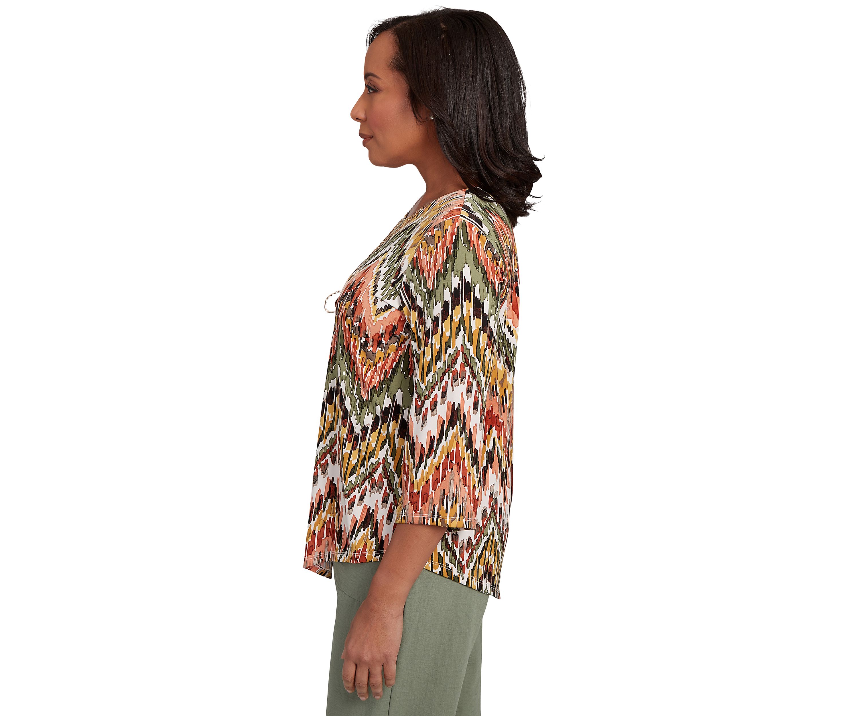 Womens Copper Canyon Ikat Chevron Top