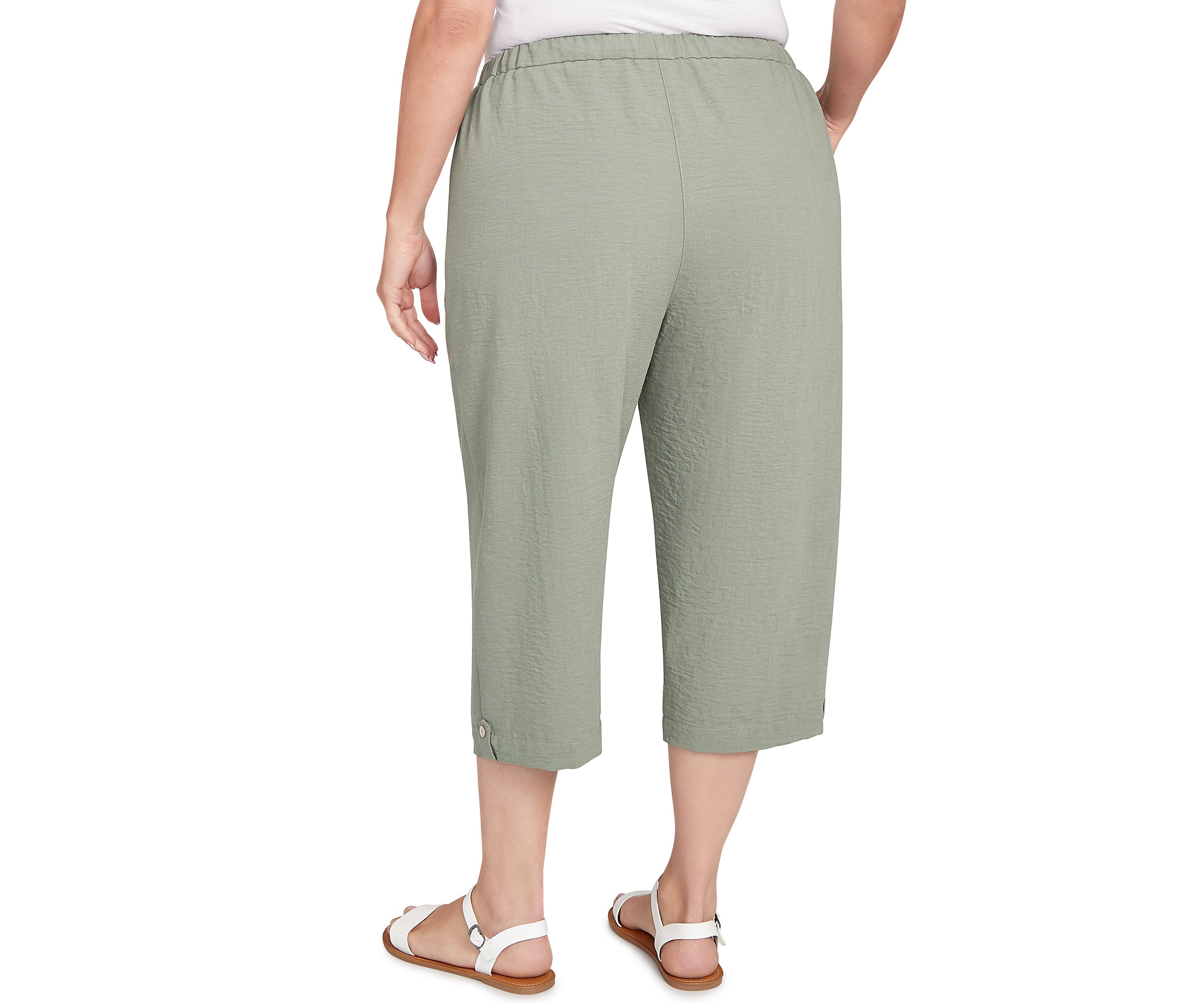 Plus Size Copper Canyon Button Tab Capri Pants