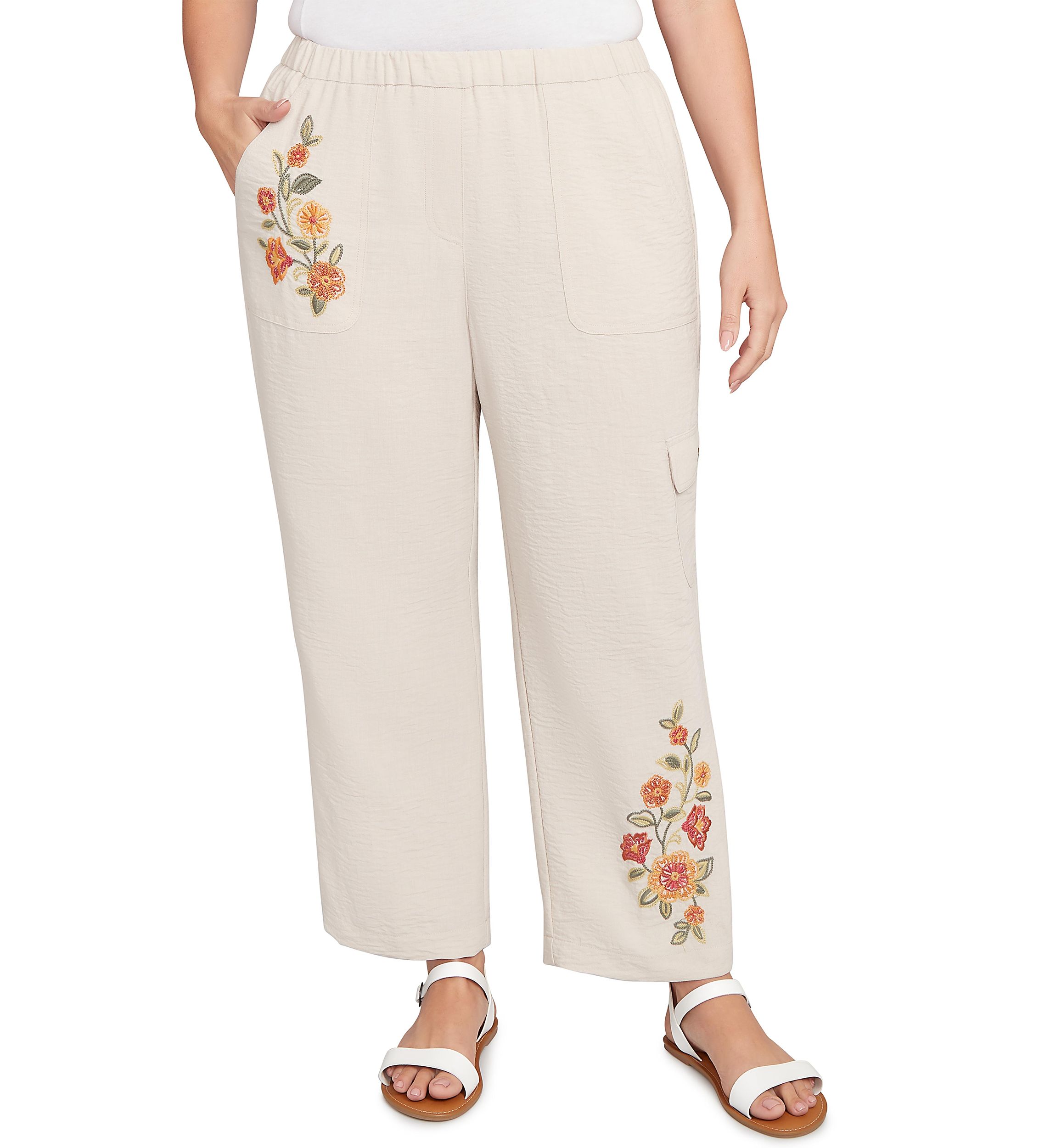 Plus Size Copper Canyon Embroidered Ankle Pants