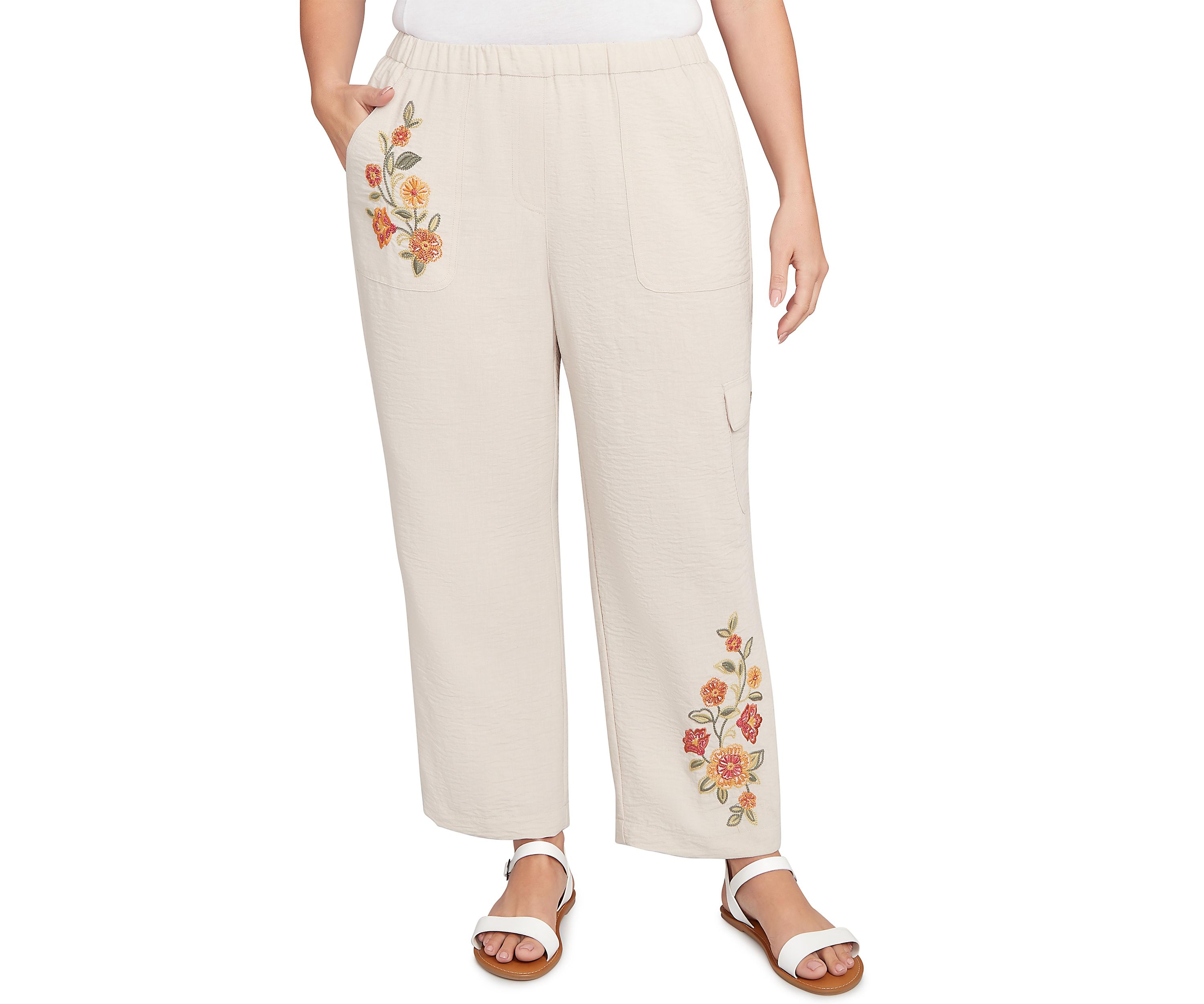 Plus Size Copper Canyon Embroidered Ankle Pants