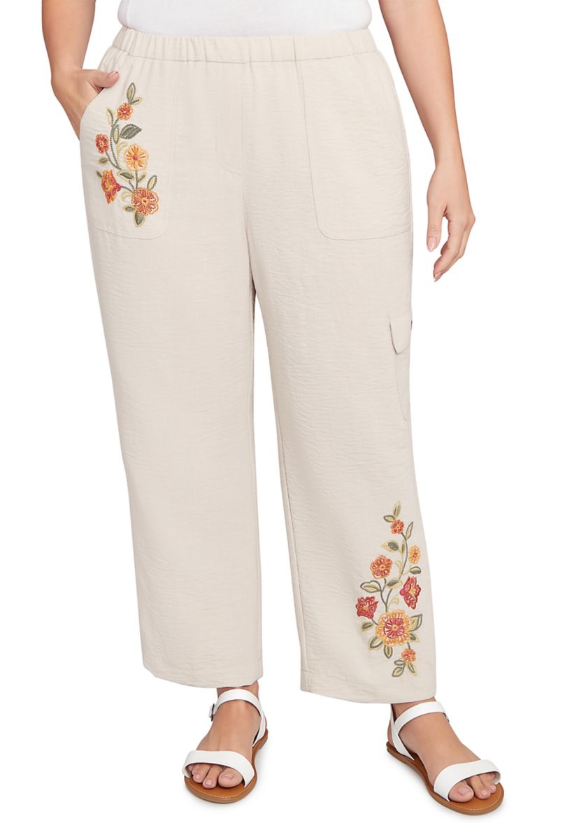 Plus Size Copper Canyon Embroidered Ankle Pants