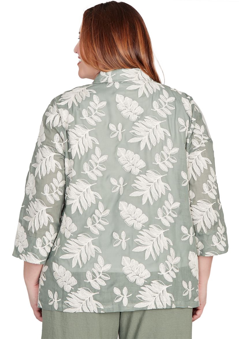 Plus Size Copper Canyon Soutache Leaves Two In One Top