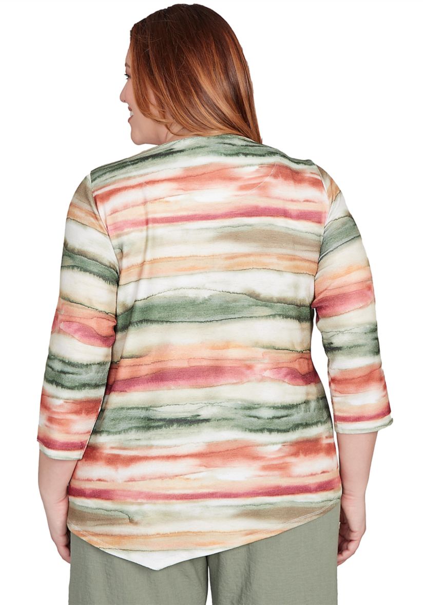 Plus Size Copper Canyon Watercolor Biadere Top