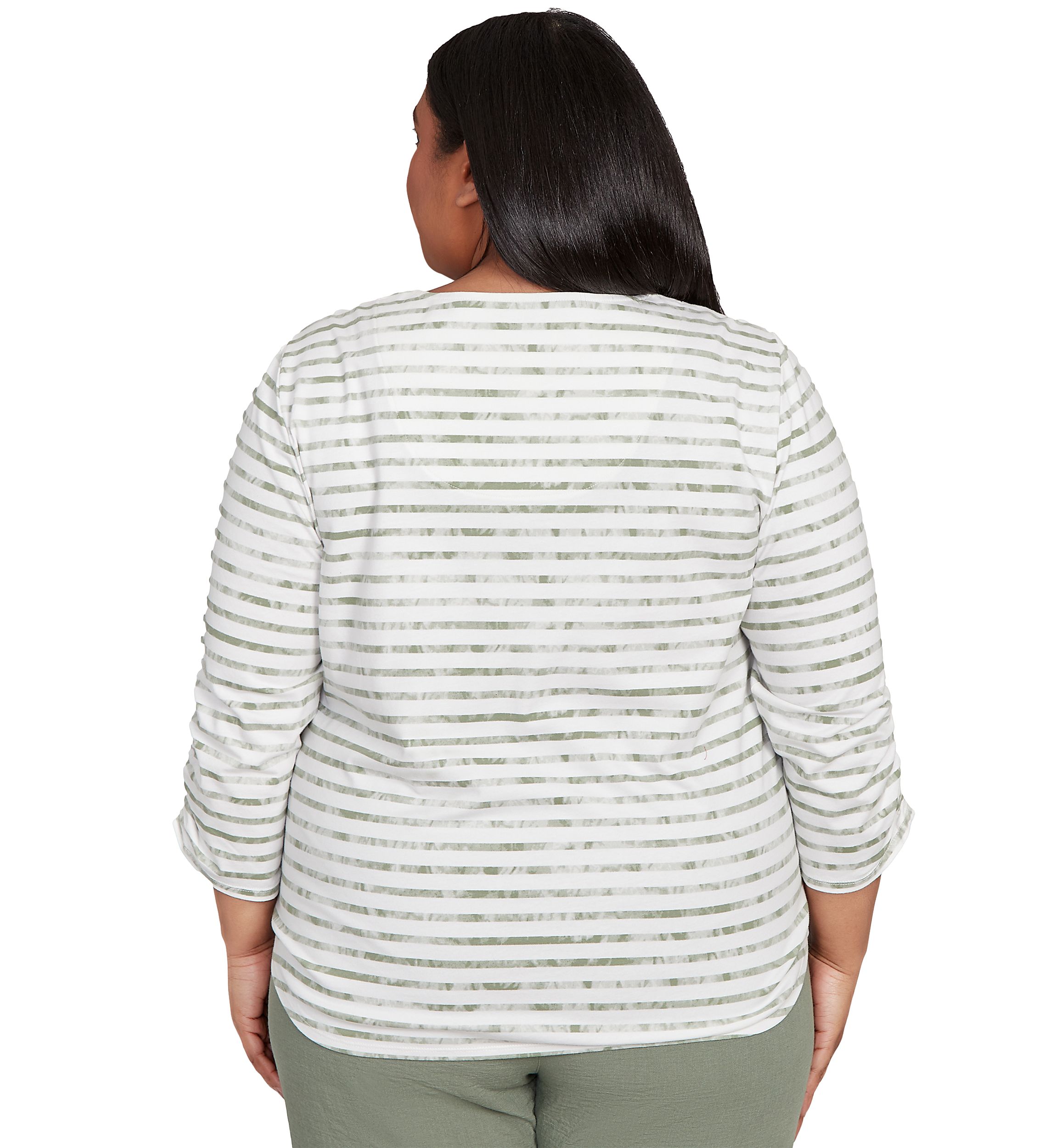Plus Size Copper Canyon Stripe with Medallion Yoke Top
