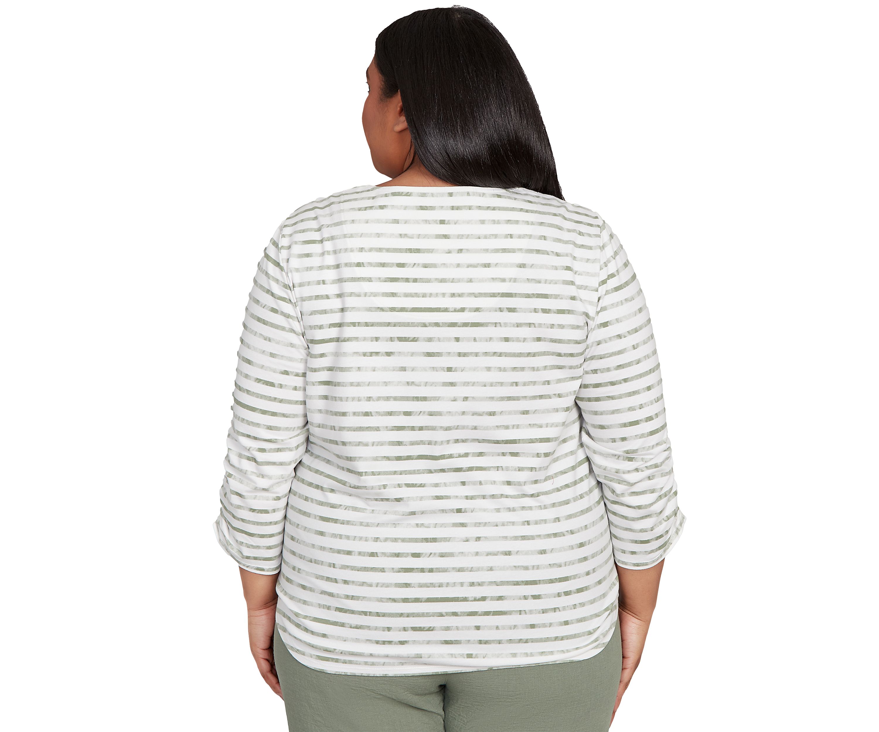 Plus Size Copper Canyon Stripe with Medallion Yoke Top