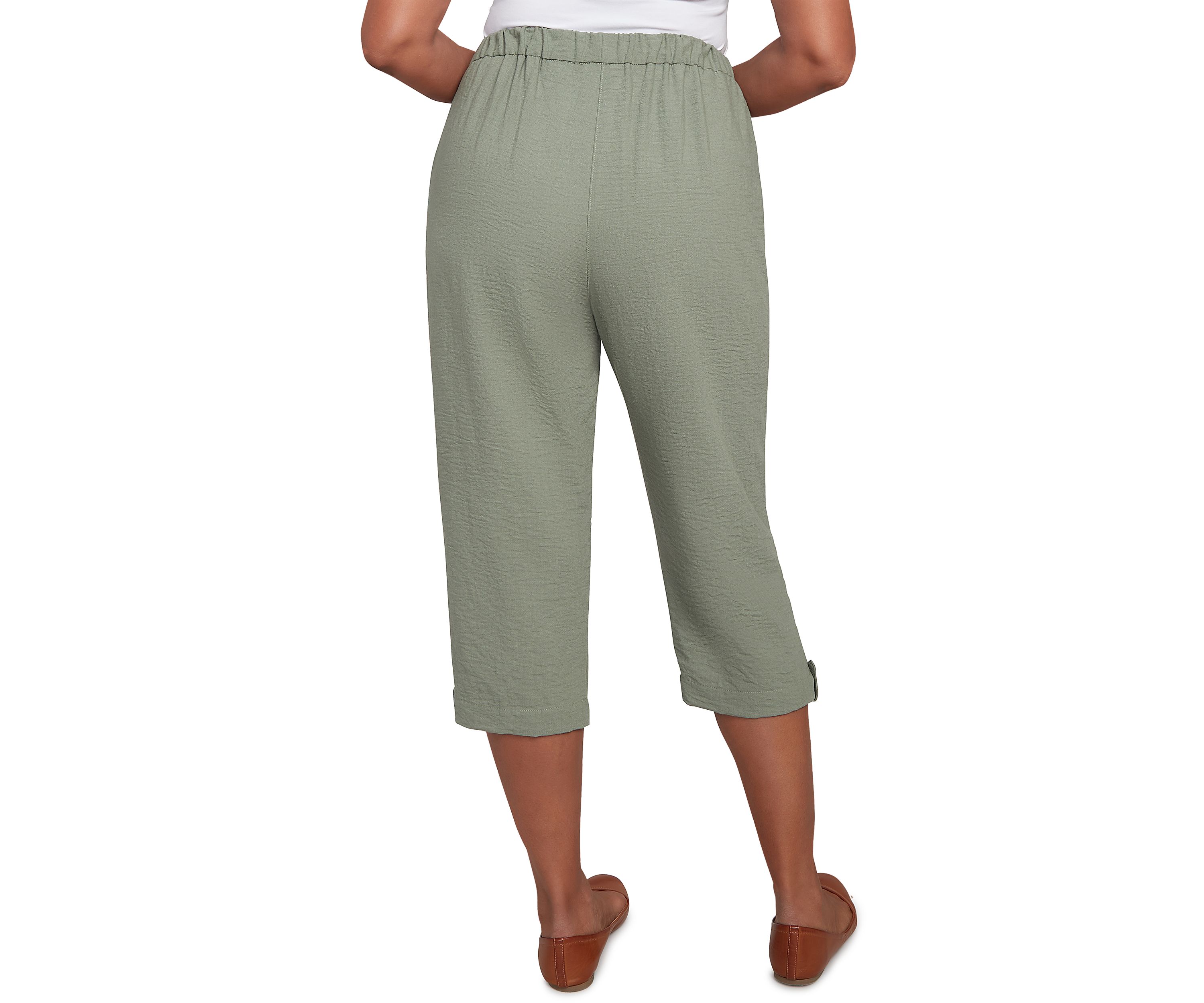 Petite Copper Canyon Button Tab Capri Pants