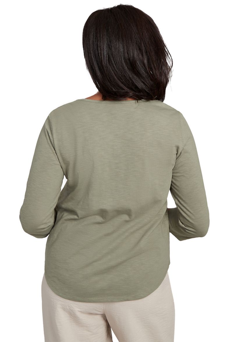 Petite Copper Canyon Floral Yoke with Scattered Sequins Top