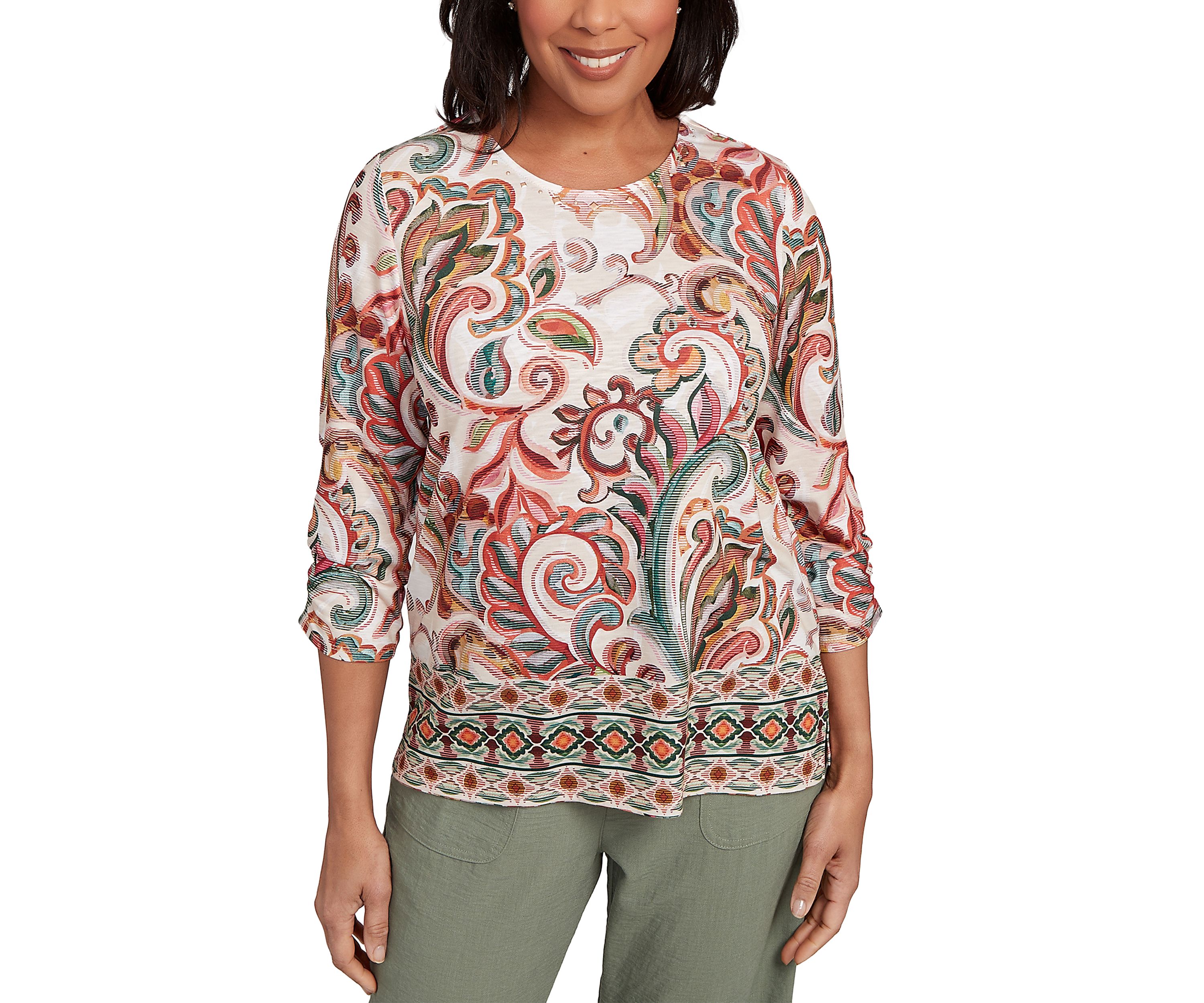 Petite Copper Canyon Texture Scroll Border Top 
