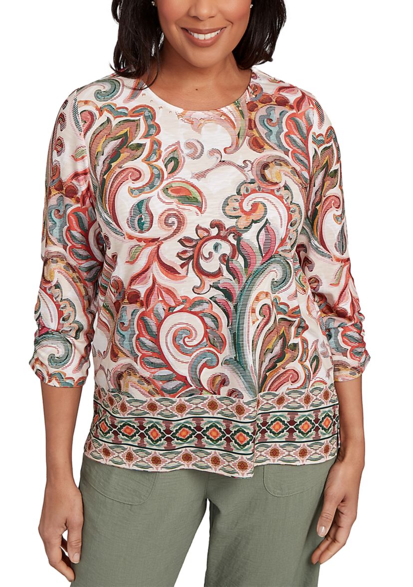 Petite Copper Canyon Texture Scroll Border Top 