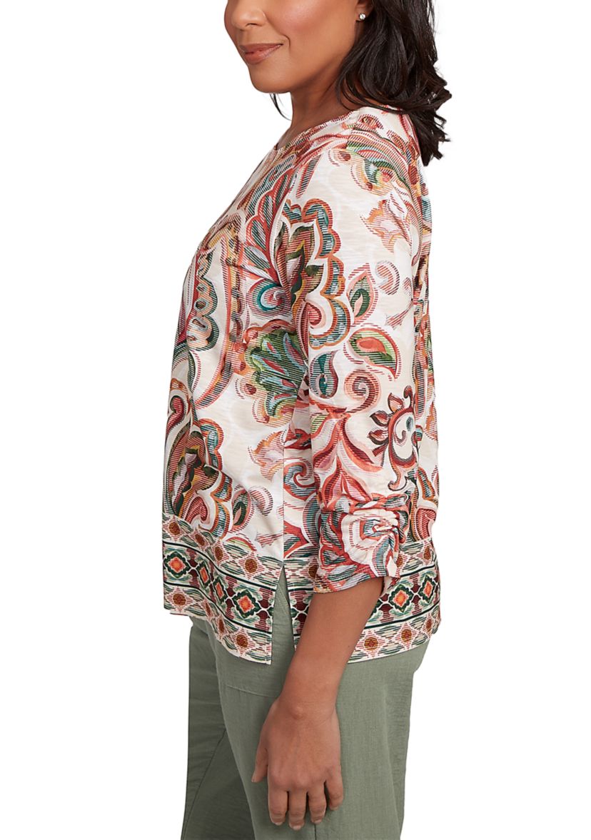 Petite Copper Canyon Texture Scroll Border Top 