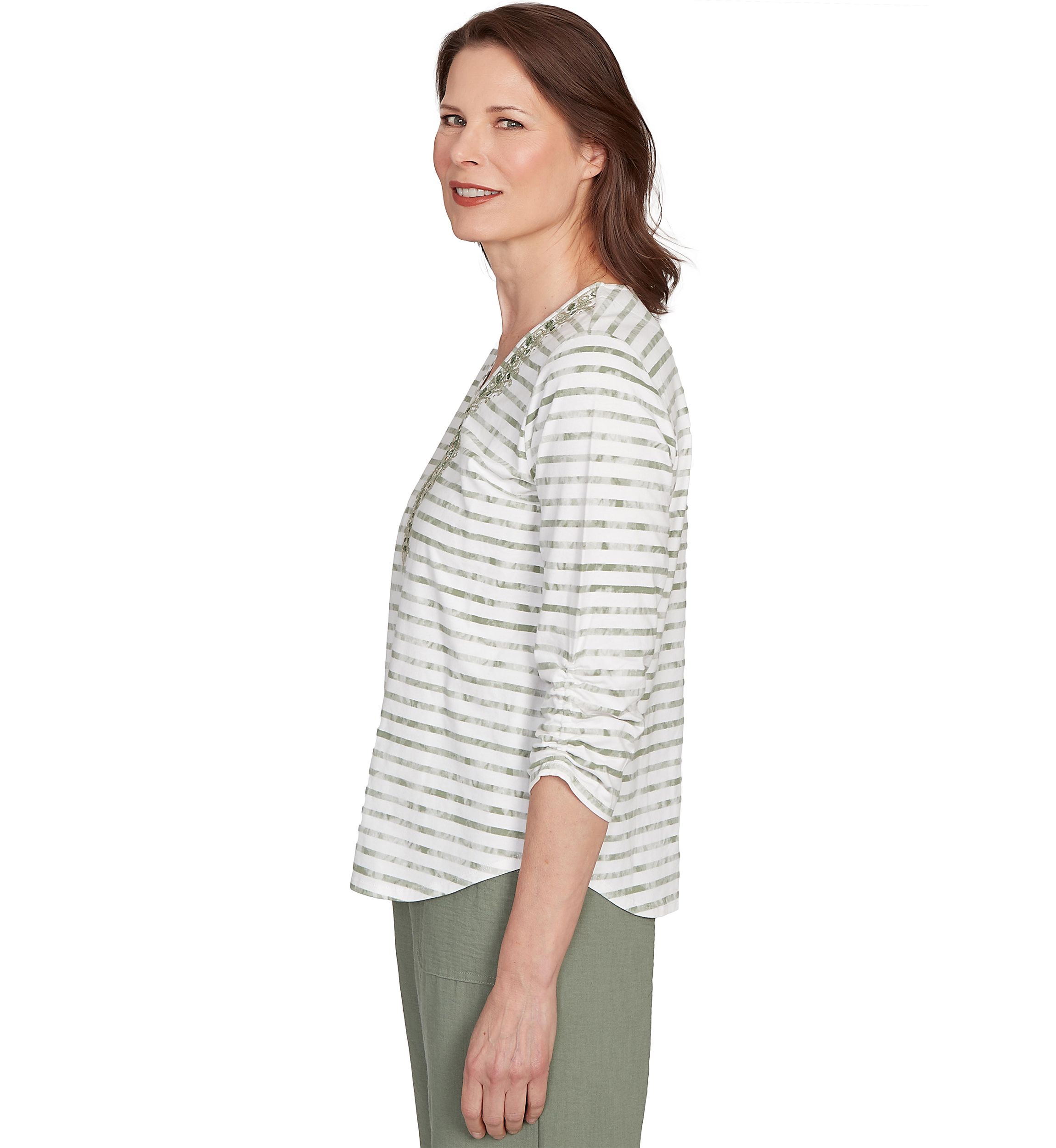 Petite Copper Canyon Stripe with Medallion Yoke Top