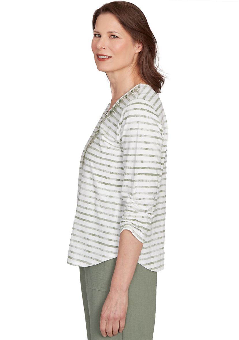 Petite Copper Canyon Stripe with Medallion Yoke Top