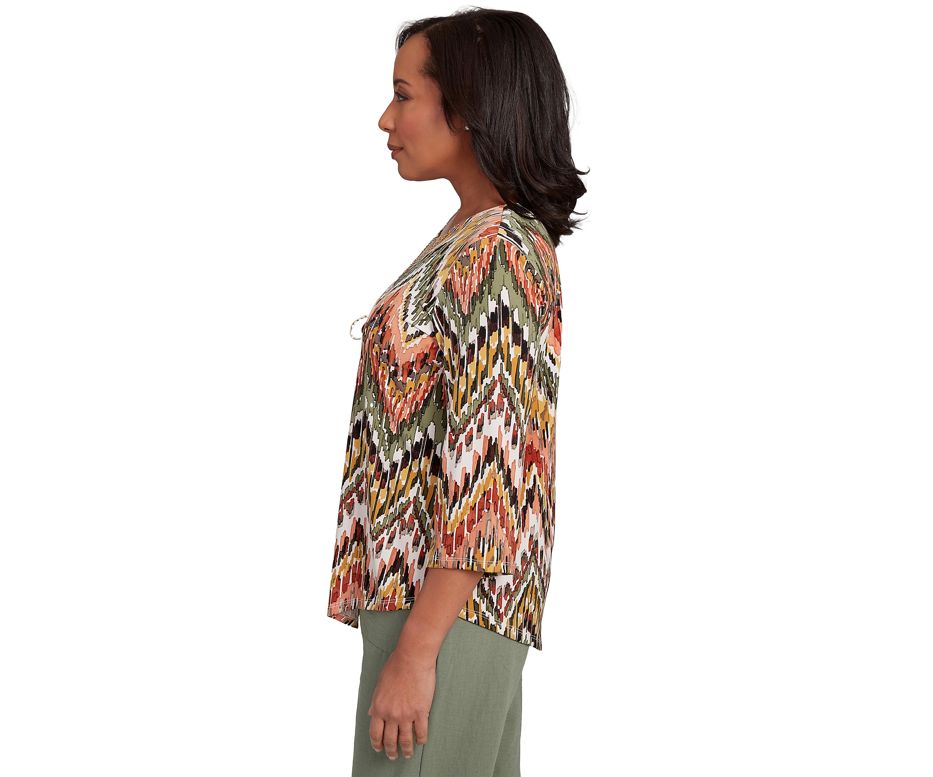 Petite Copper Canyon Ikat Chevron Top