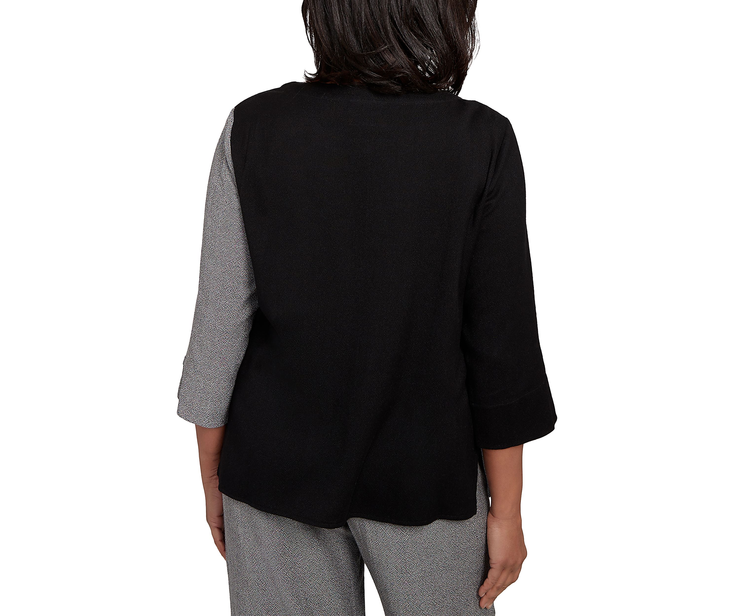 Womens Santa Barbara Center Spliced Top with Necklace