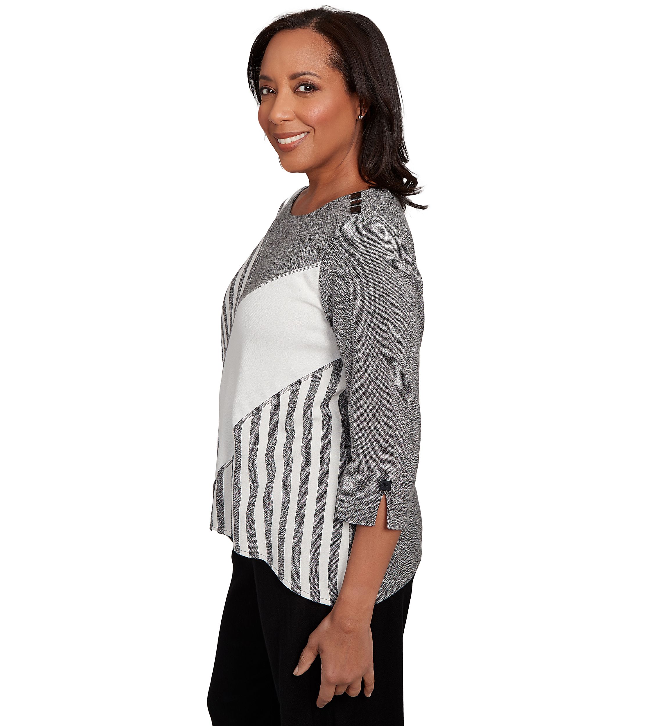 Womens Santa Barbara Diagonal Spliced Stripe Top