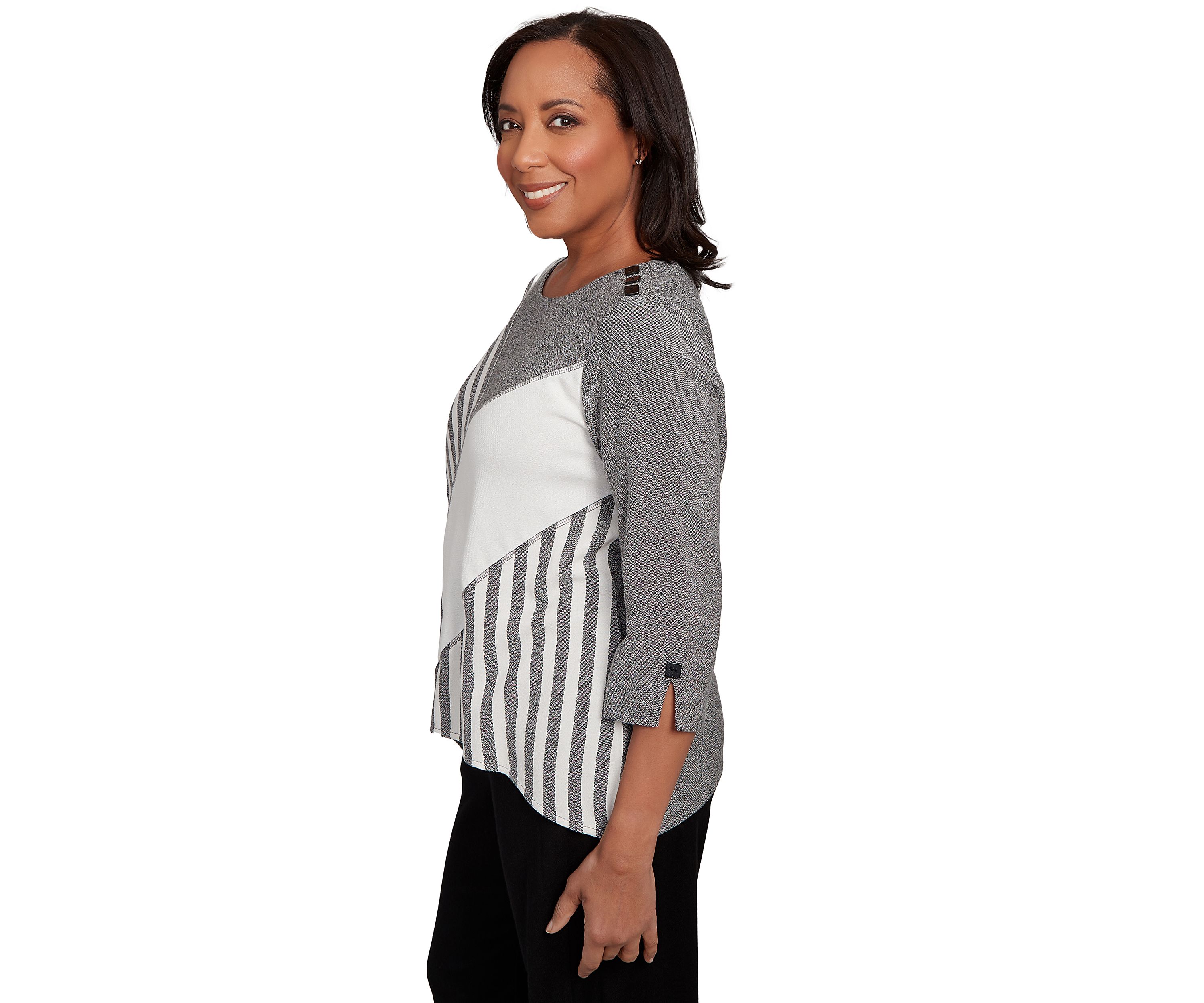 Womens Santa Barbara Diagonal Spliced Stripe Top