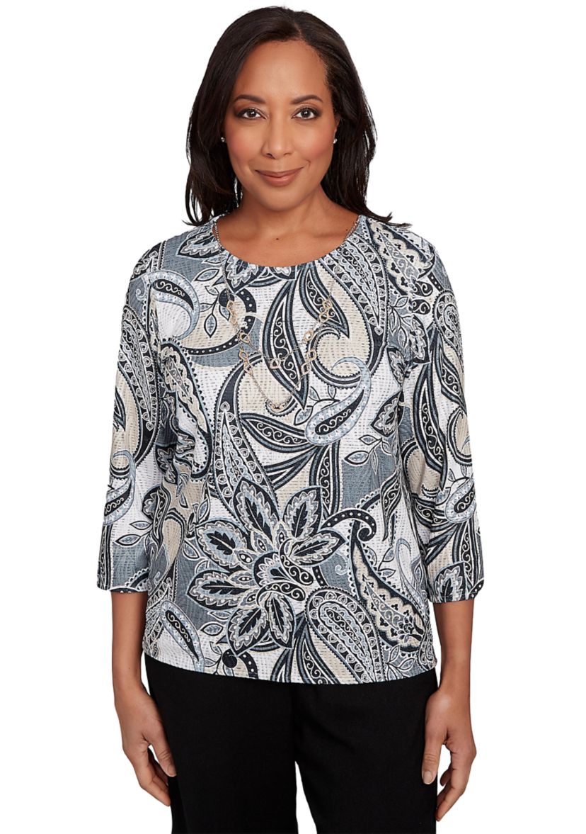 Womens Santa Barbara Reversible Paisley Skin Top 