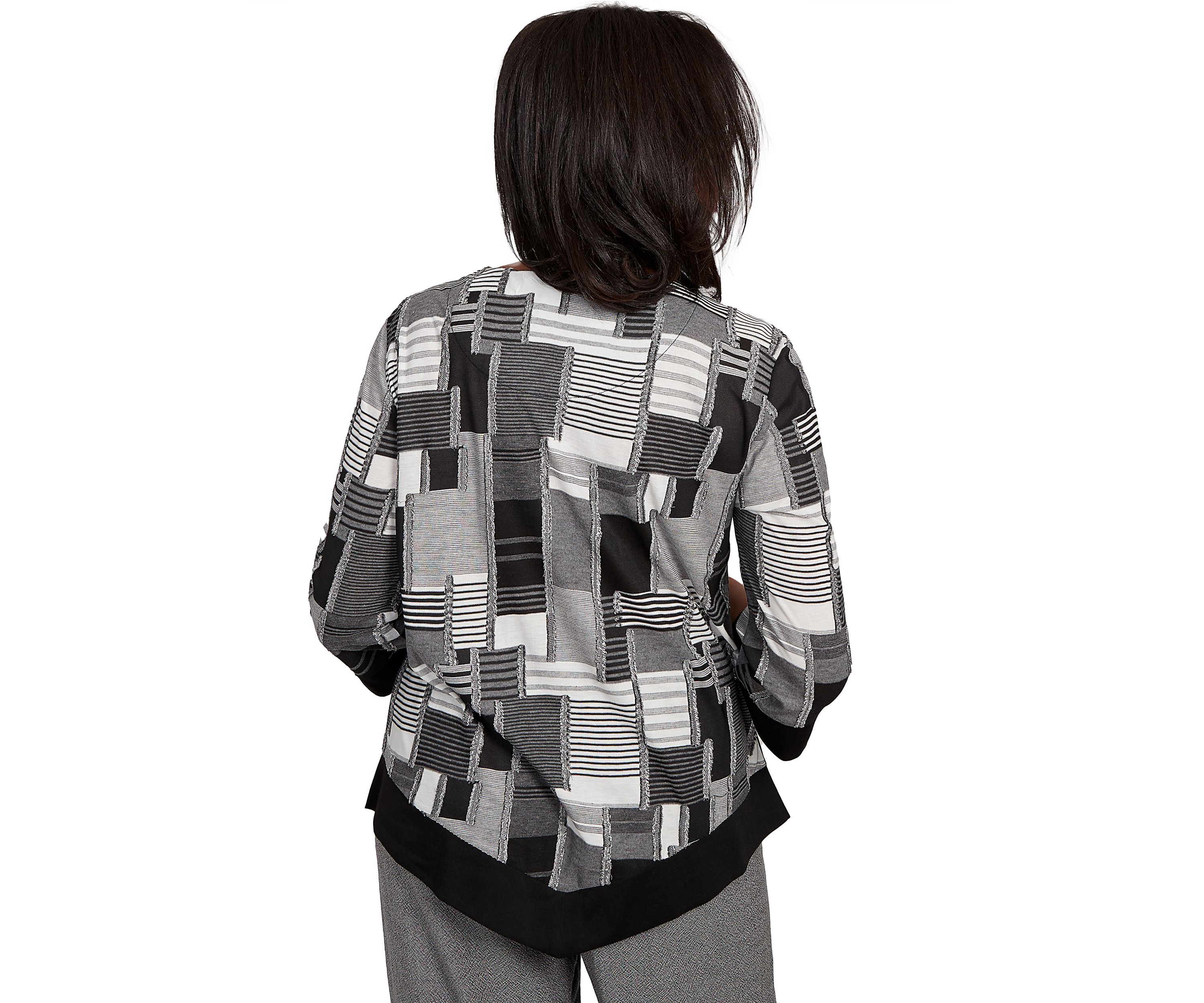 Womens Santa Barbara Patchwork with Solid Black Trim Top