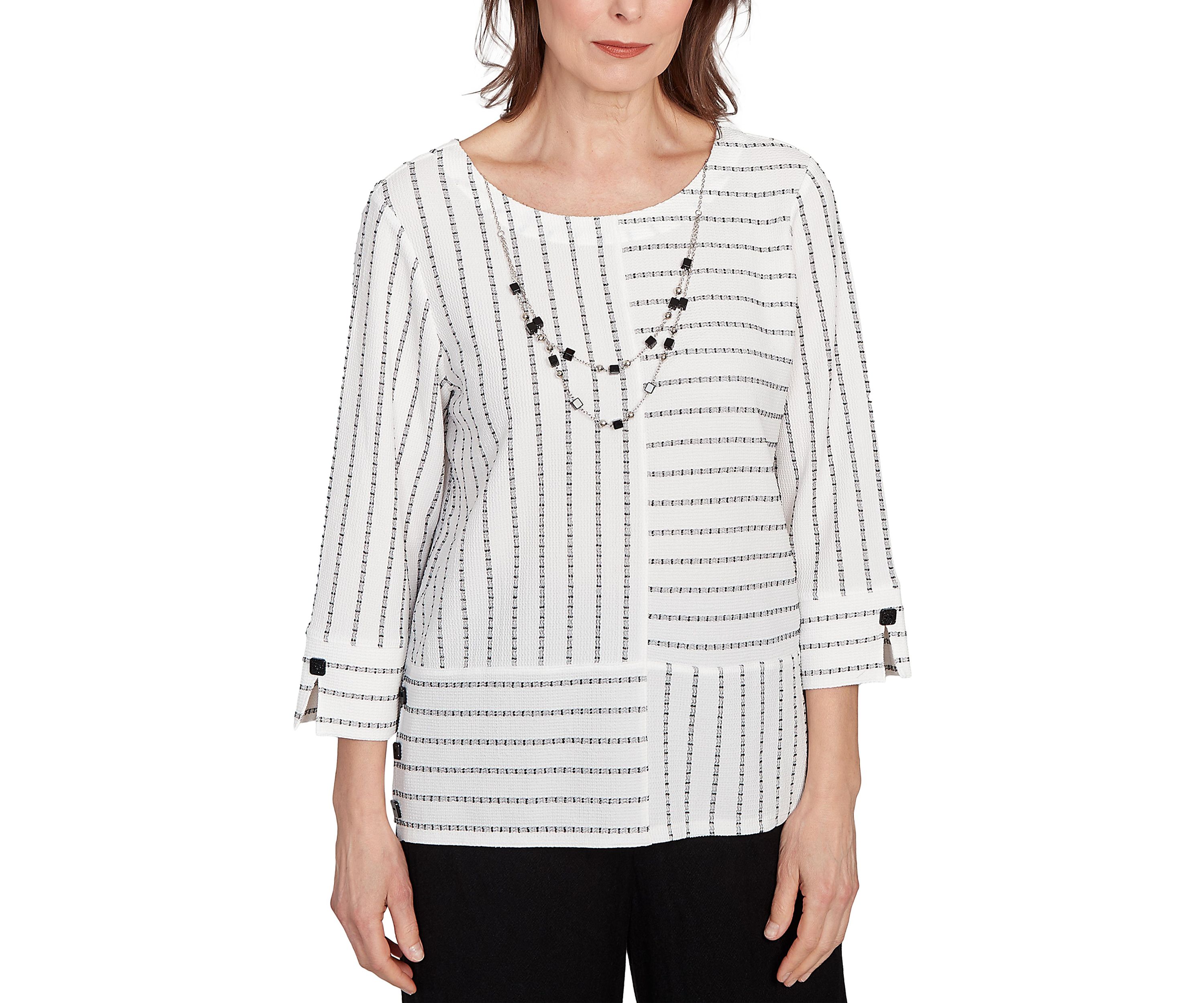Womens Santa Barbara Spliced Texture Stripe Top