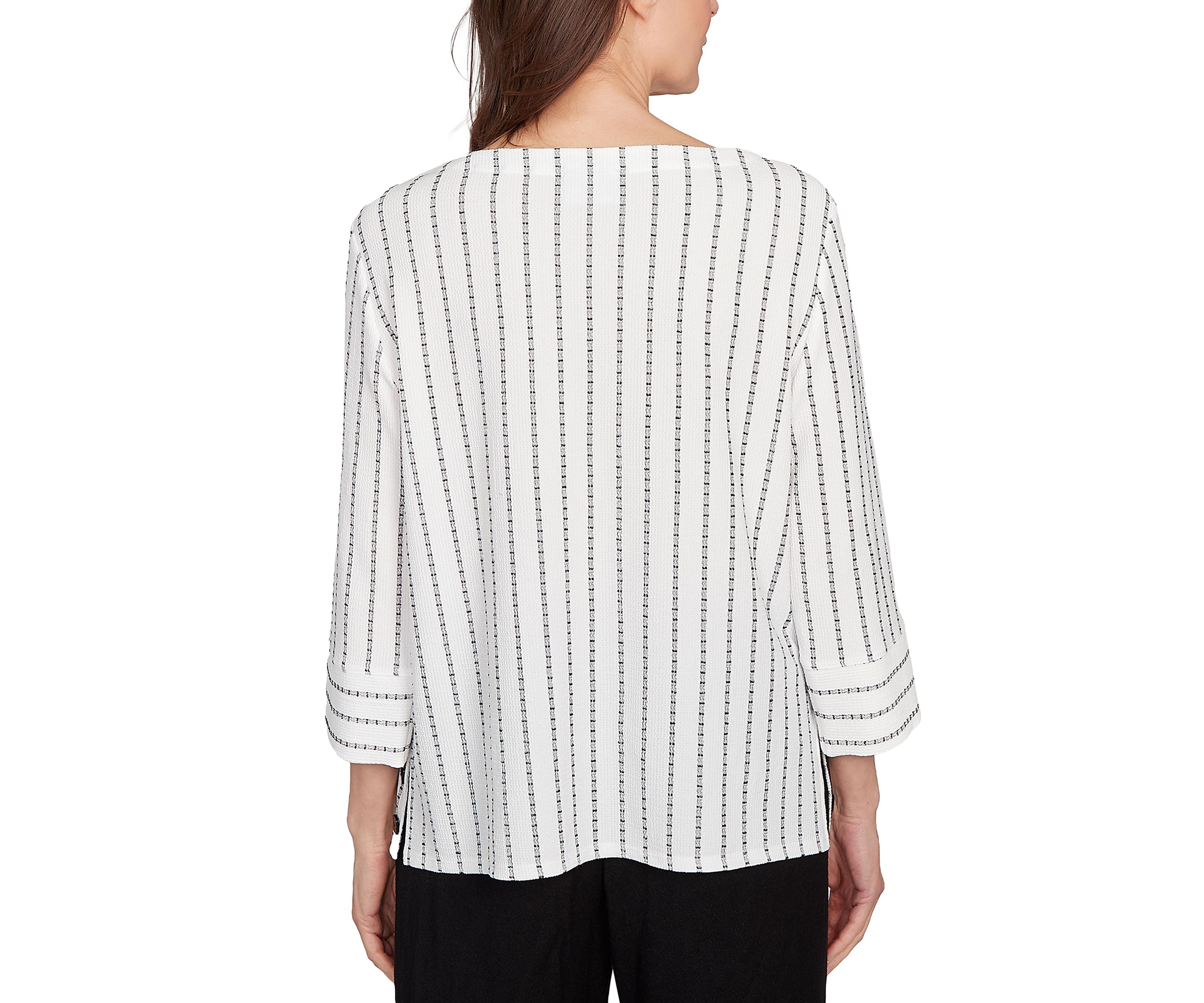Womens Santa Barbara Spliced Texture Stripe Top