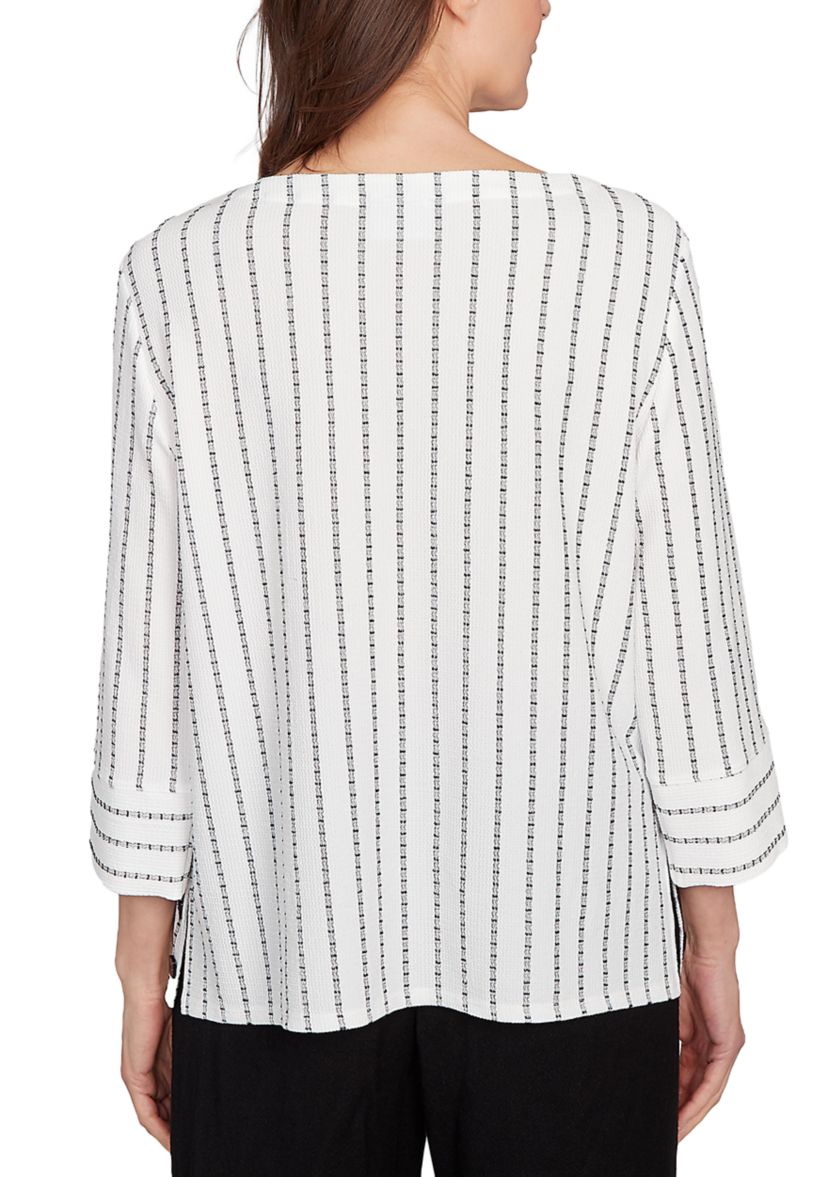 Womens Santa Barbara Spliced Texture Stripe Top