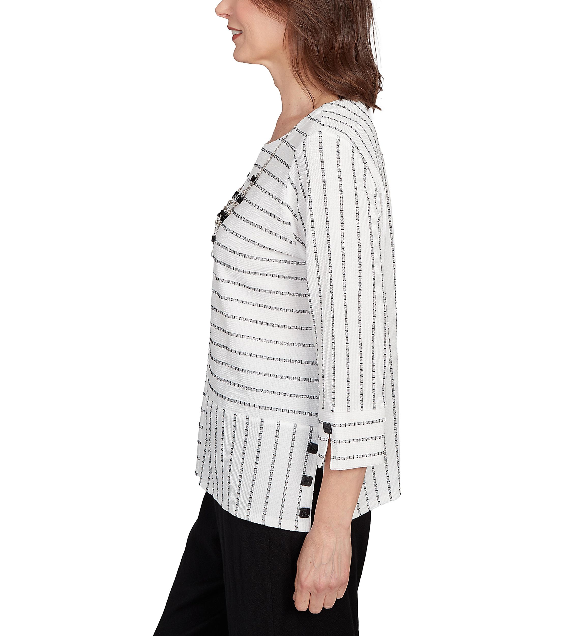 Womens Santa Barbara Spliced Texture Stripe Top