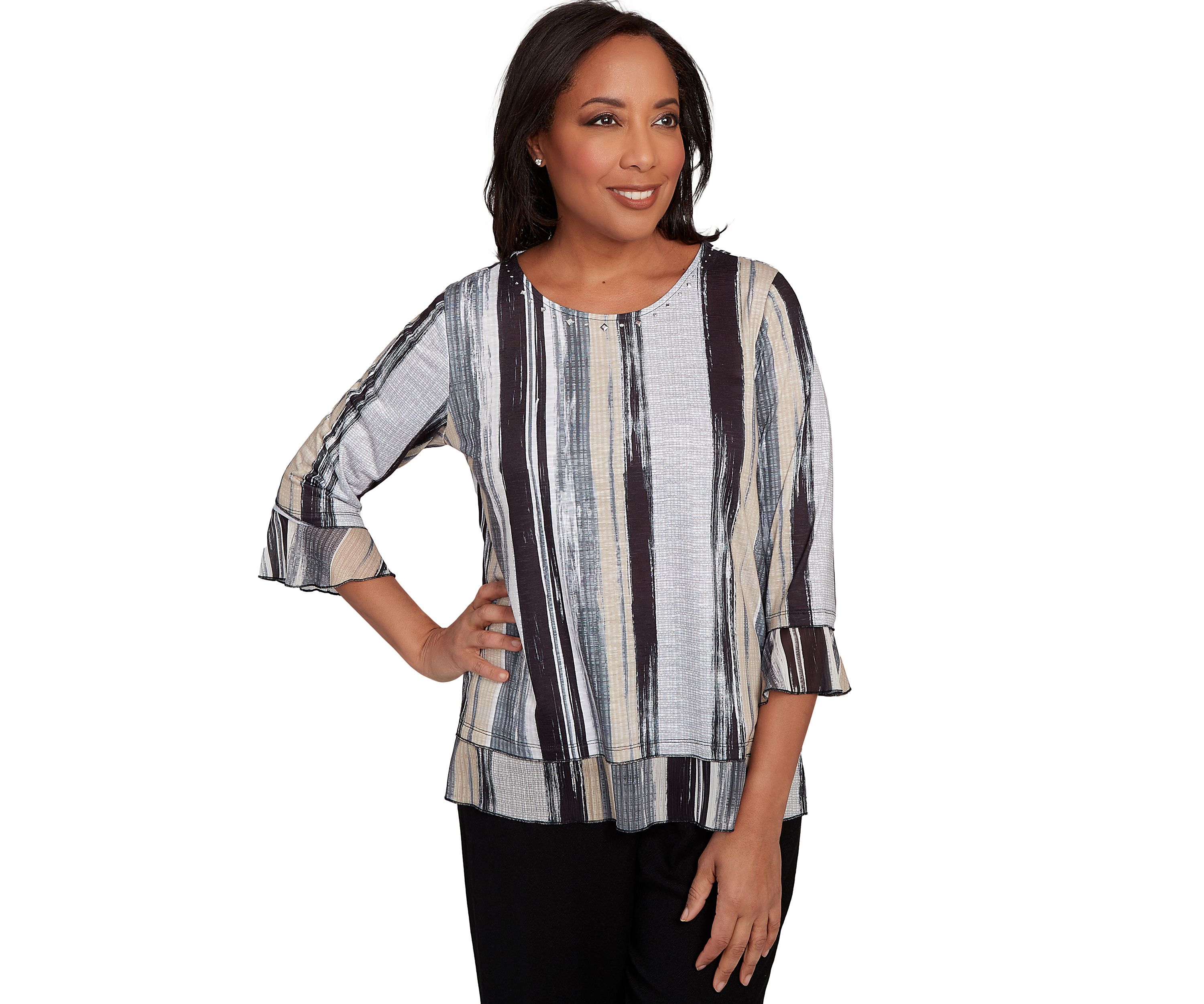 Womens Santa Barbara Etched Stripe Top