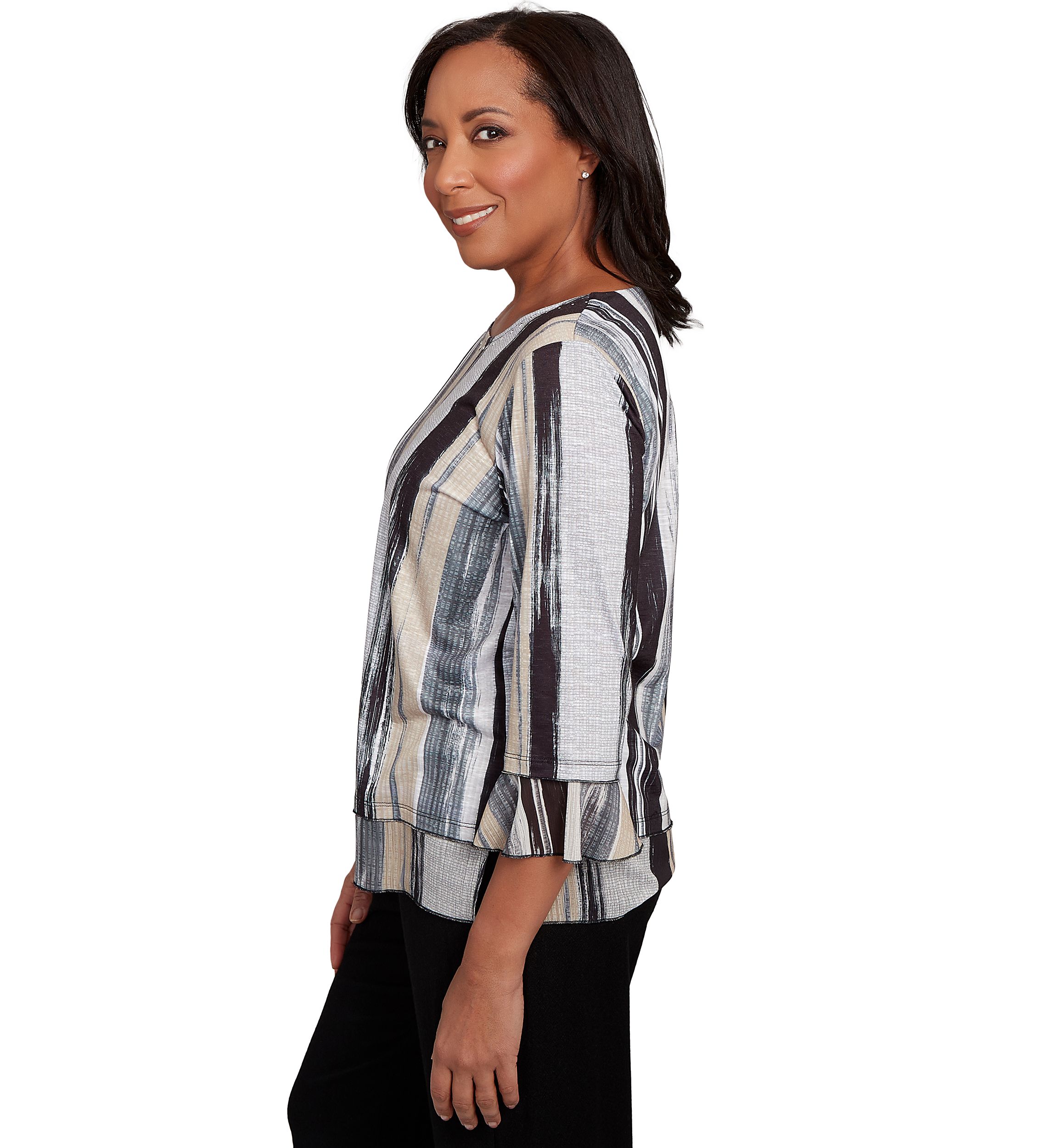 Womens Santa Barbara Etched Stripe Top
