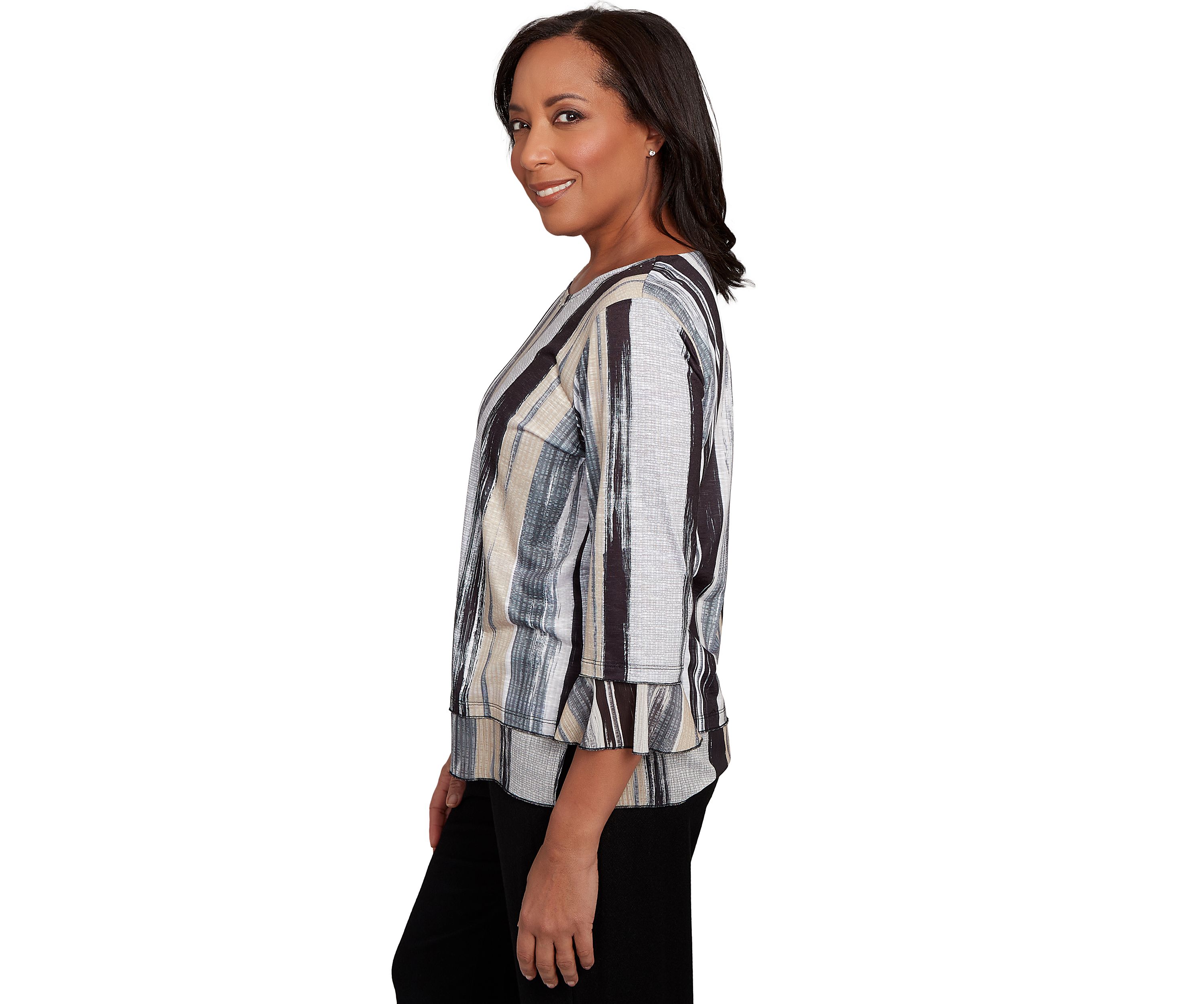 Womens Santa Barbara Etched Stripe Top