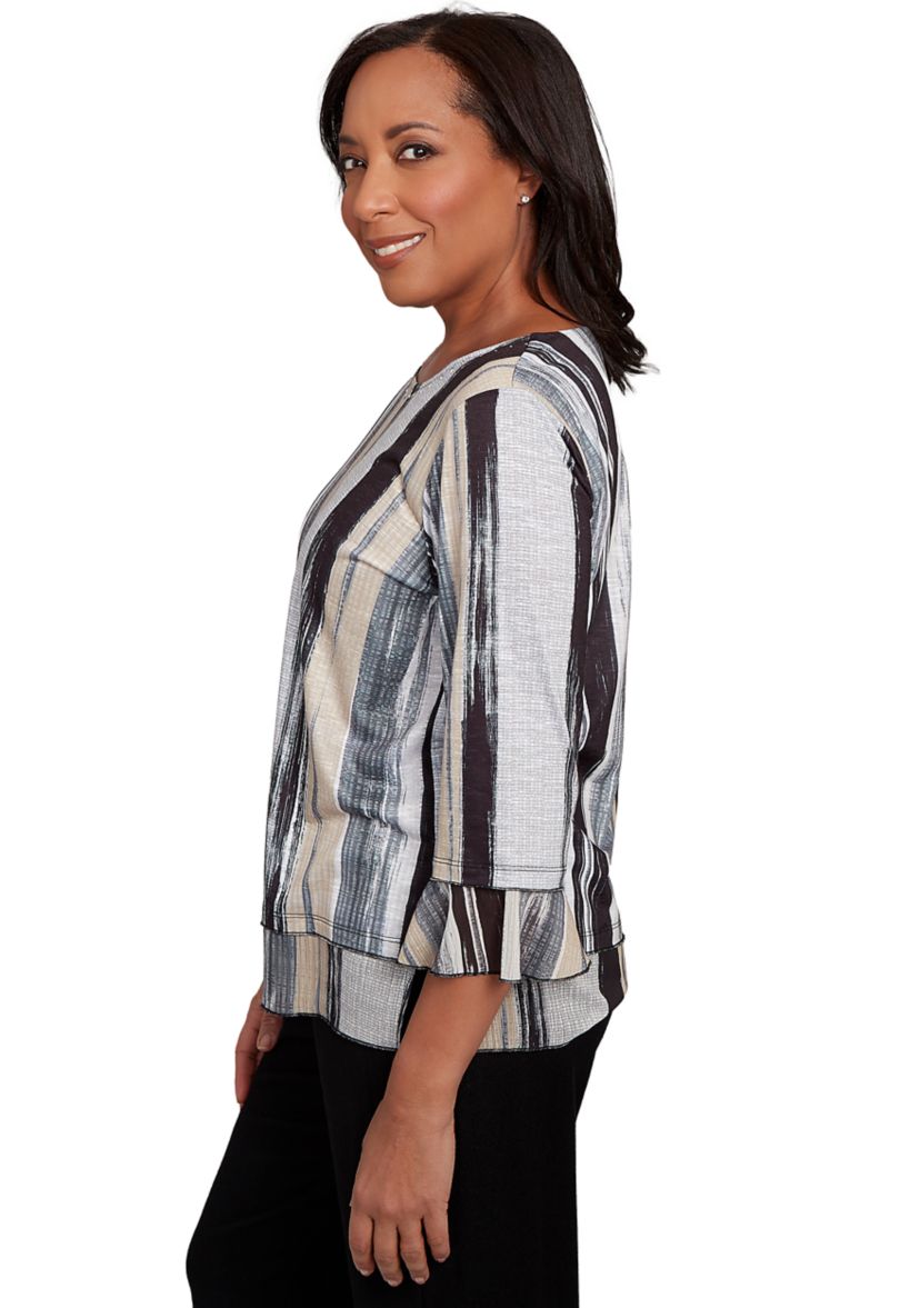 Womens Santa Barbara Etched Stripe Top