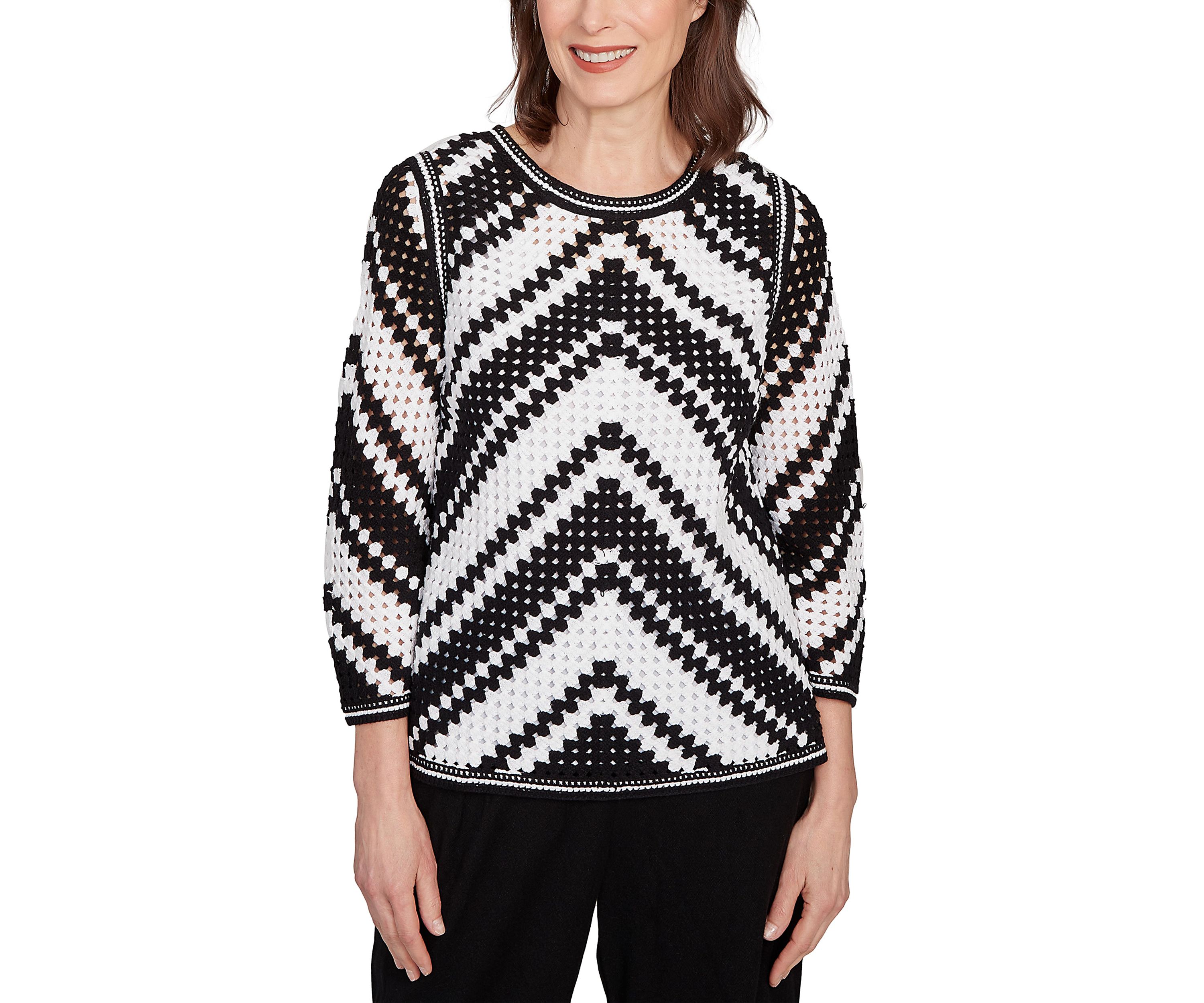 Womens Santa Barbara Crochet Chevron Top
