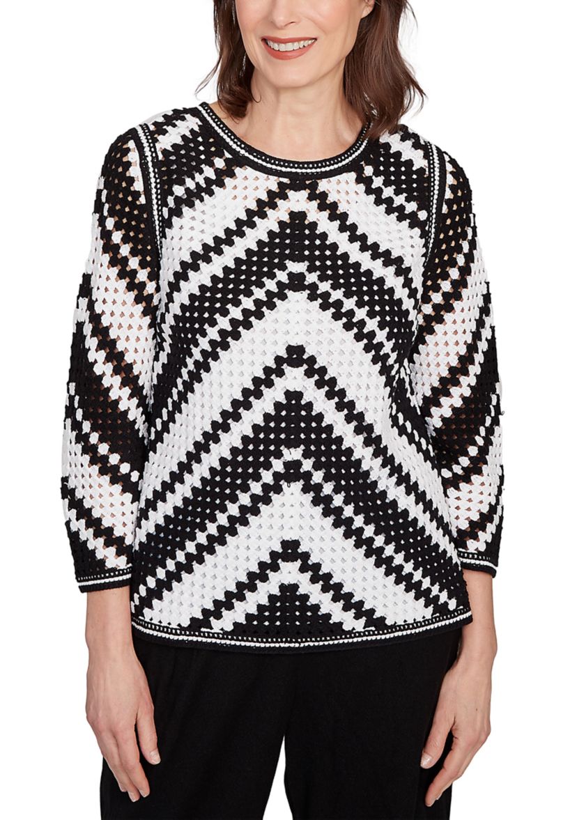 Womens Santa Barbara Crochet Chevron Top