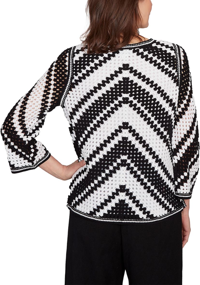 Womens Santa Barbara Crochet Chevron Top