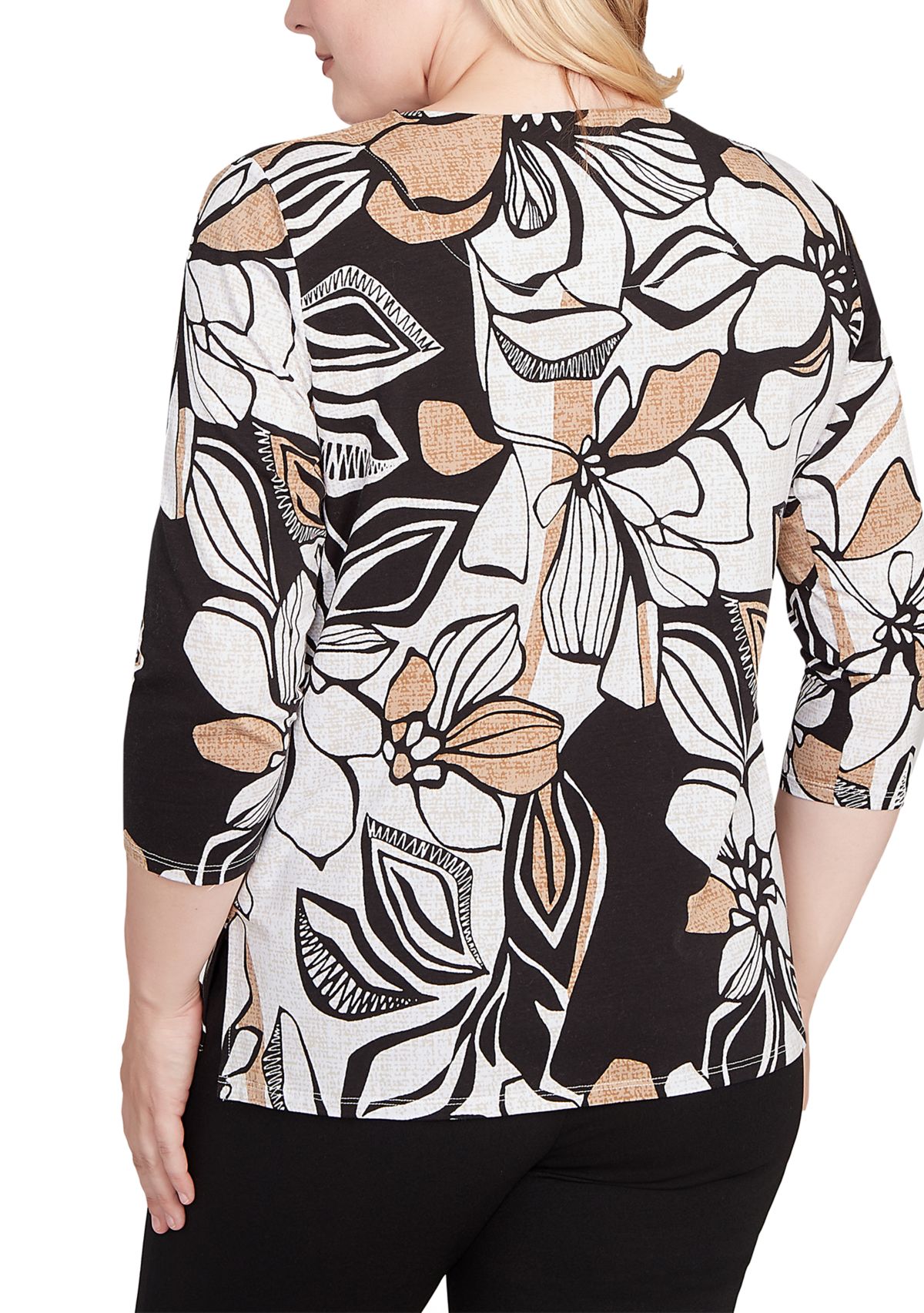 Womens Santa Barbara Leaf Floral Top