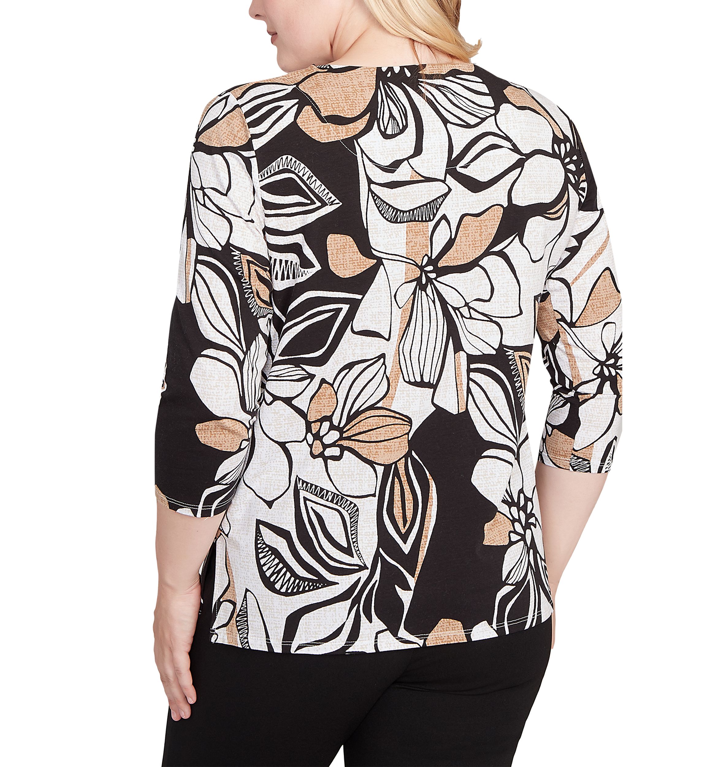 Womens Santa Barbara Leaf Floral Top
