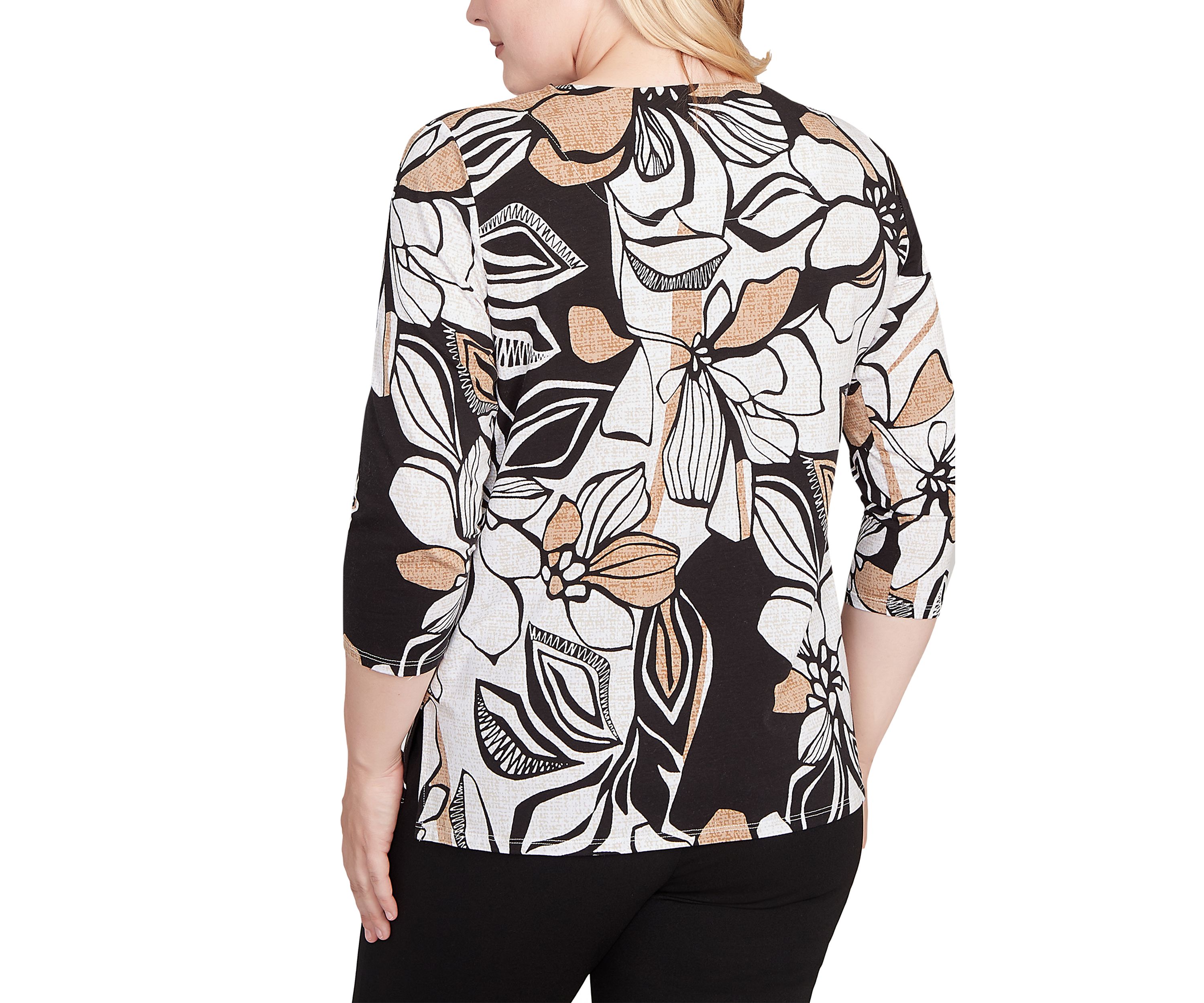 Womens Santa Barbara Leaf Floral Top