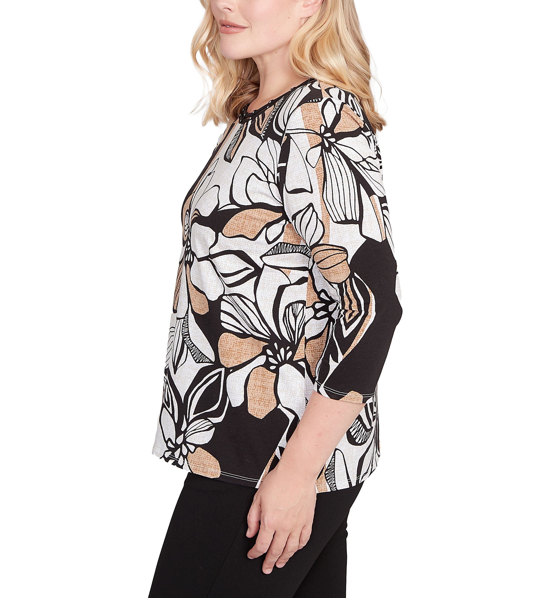 Womens Santa Barbara Leaf Floral Top