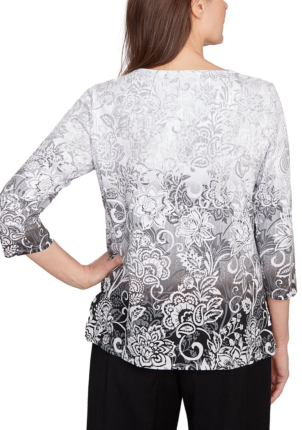 Womens Santa Barbara Ombré Scroll Top