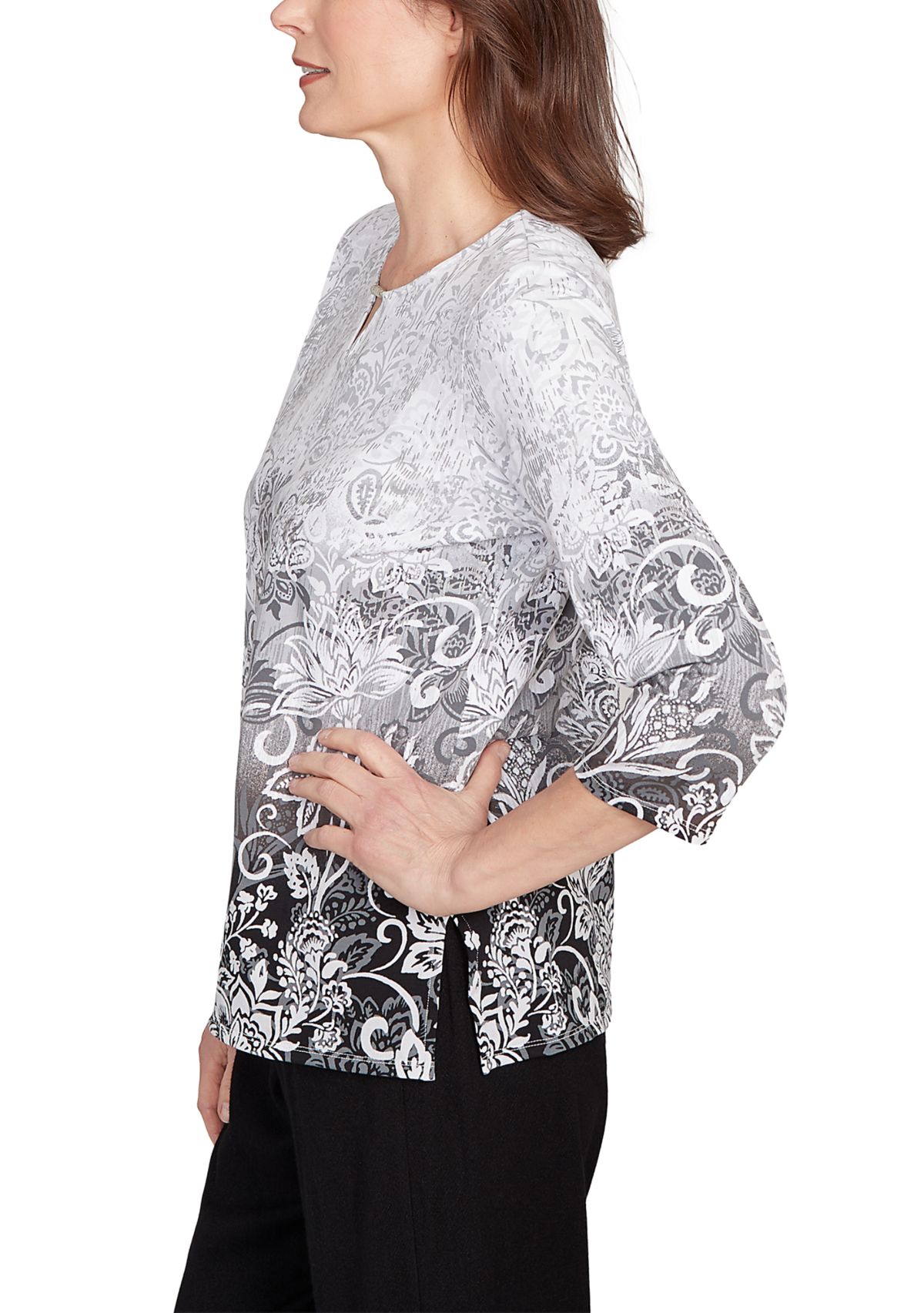 Womens Santa Barbara Ombré Scroll Top