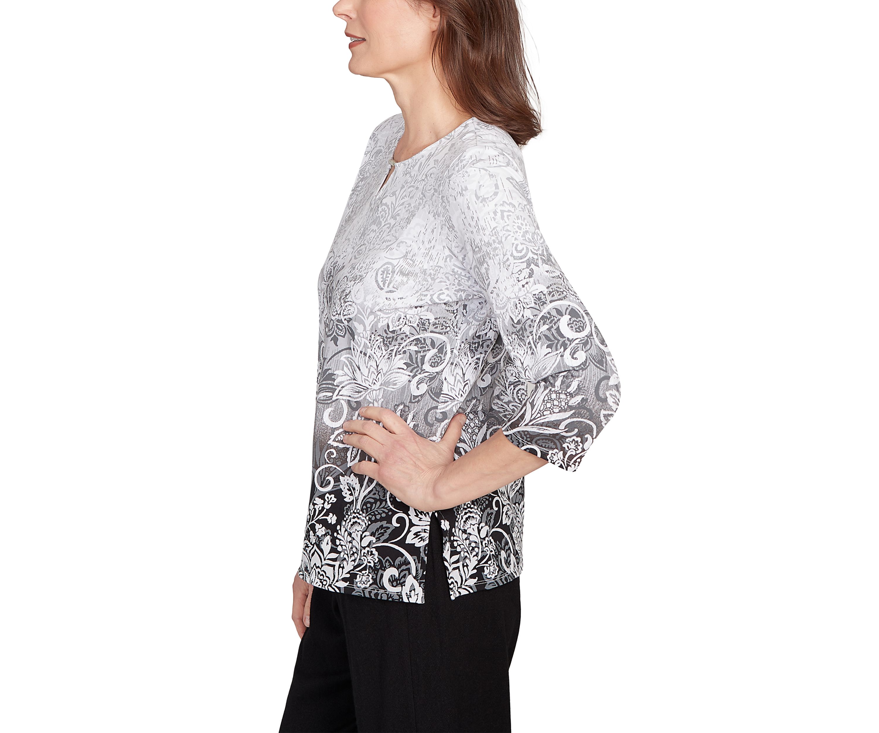 Womens Santa Barbara Ombré Scroll Top