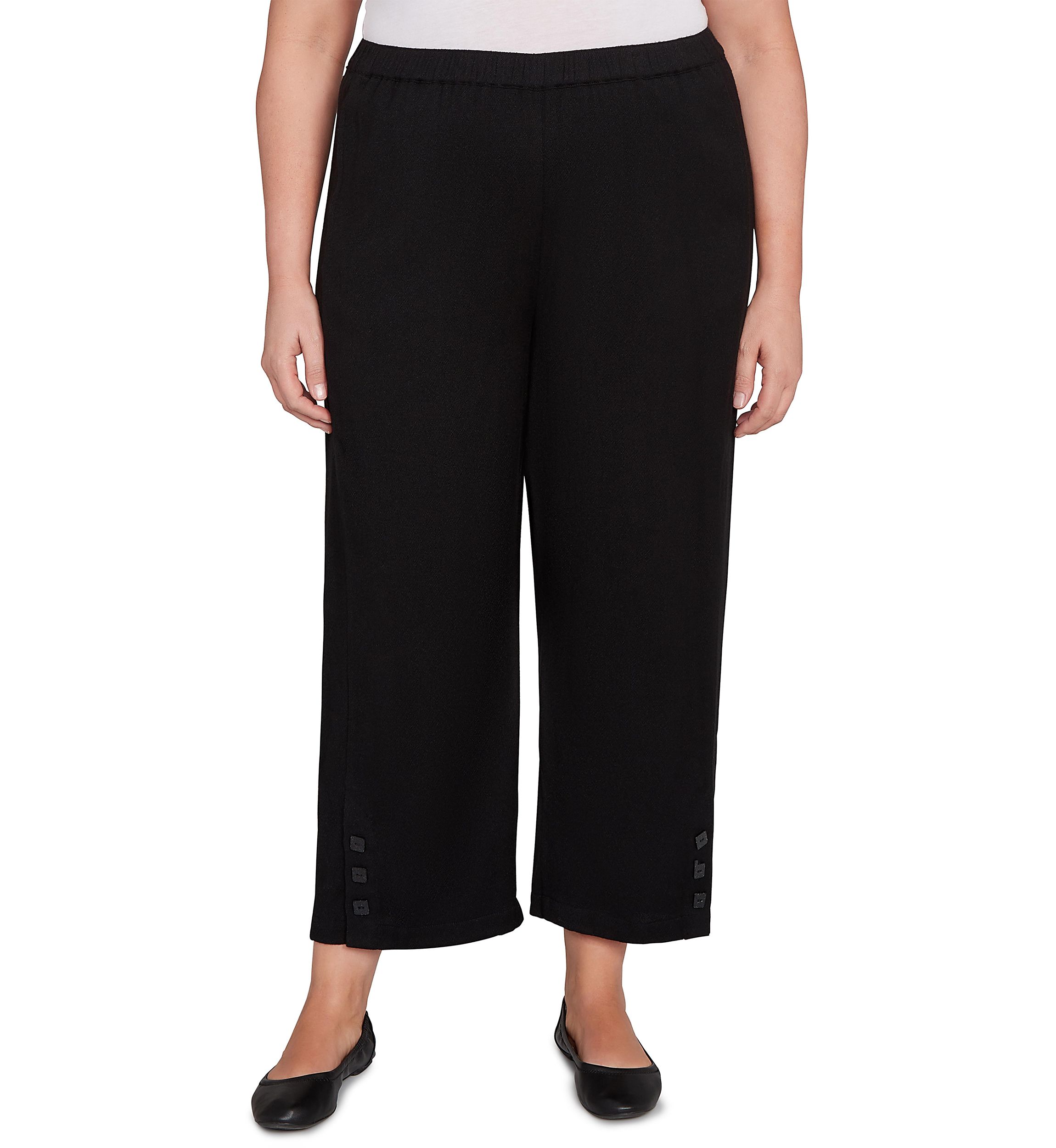 Plus Size Santa Barbara Button Cuff Ankle Pants
