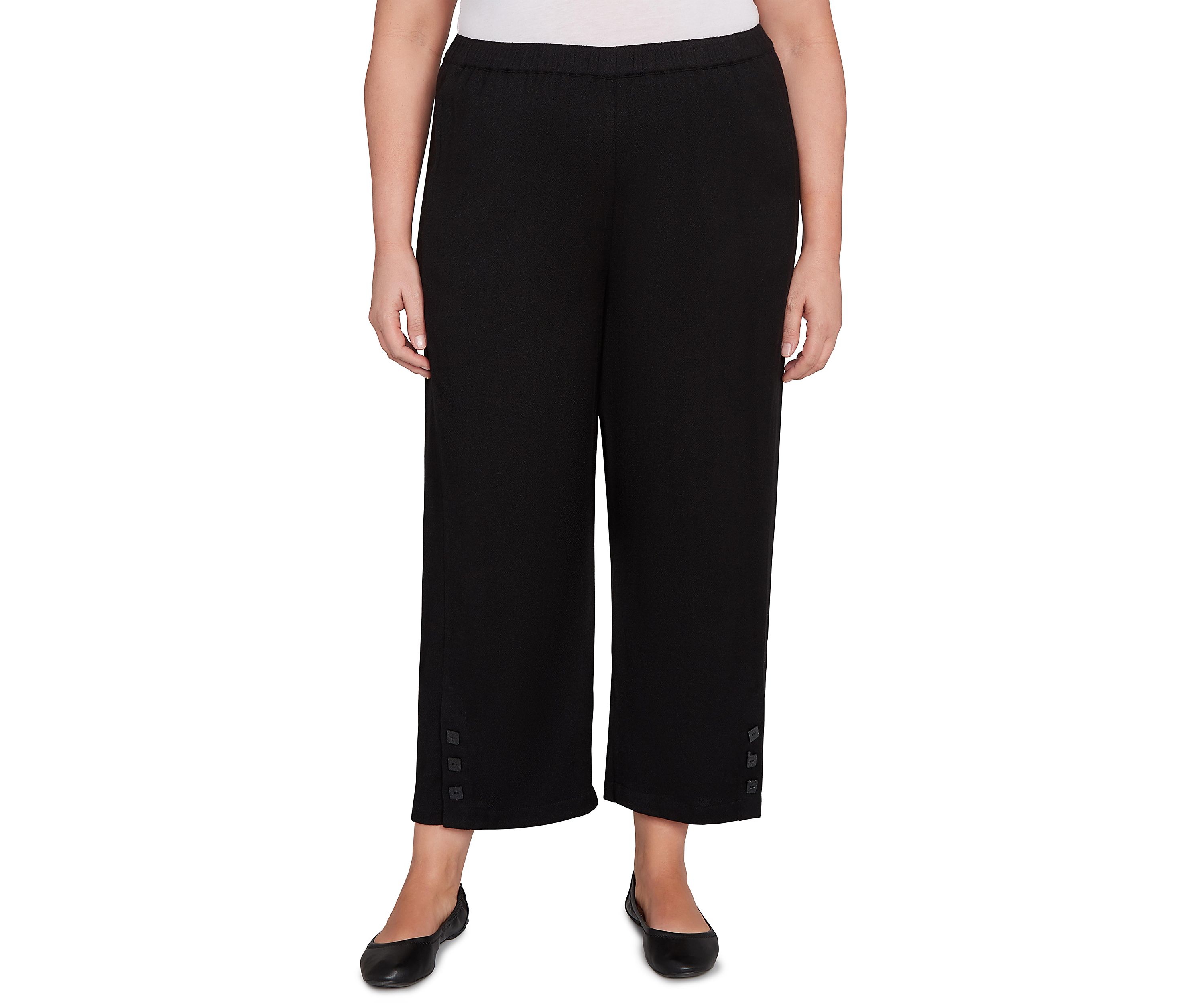 Plus Size Santa Barbara Button Cuff Ankle Pants