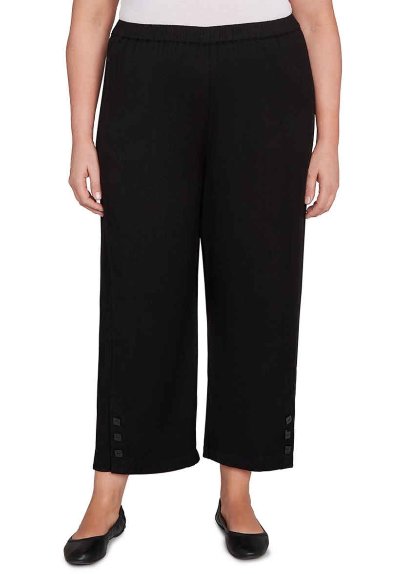 Plus Size Santa Barbara Button Cuff Ankle Pants