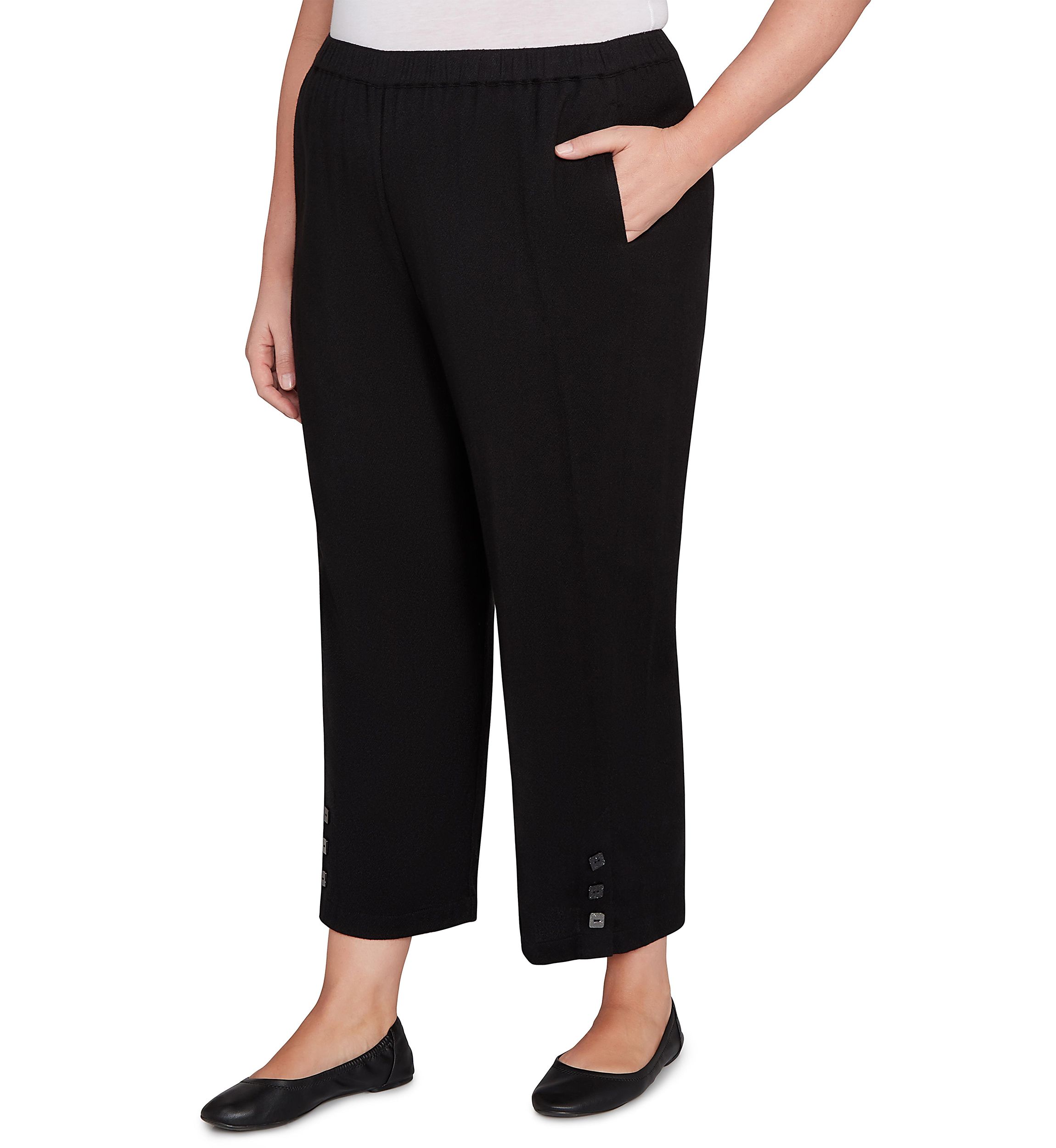 Plus Size Santa Barbara Button Cuff Ankle Pants