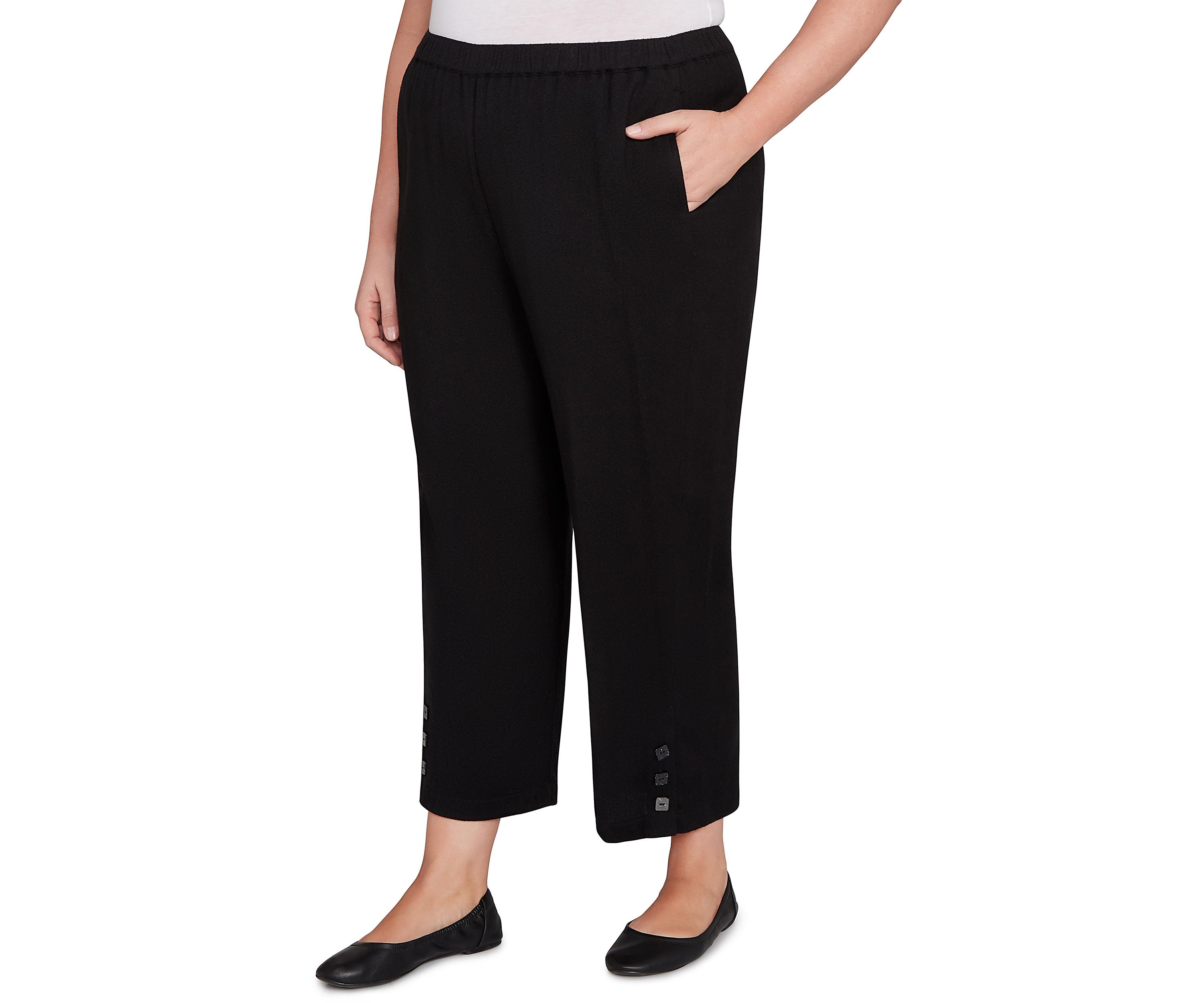 Plus Size Santa Barbara Button Cuff Ankle Pants