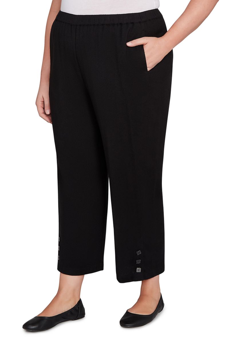 Plus Size Santa Barbara Button Cuff Ankle Pants