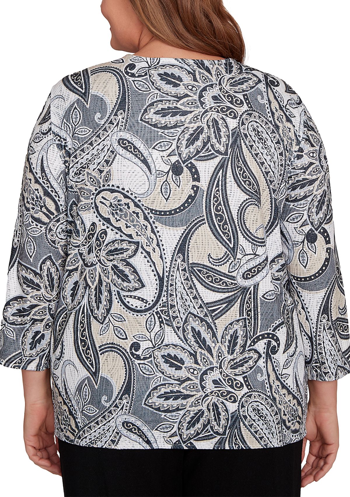Plus Size Santa Barbara Reversible Paisley Skin Top