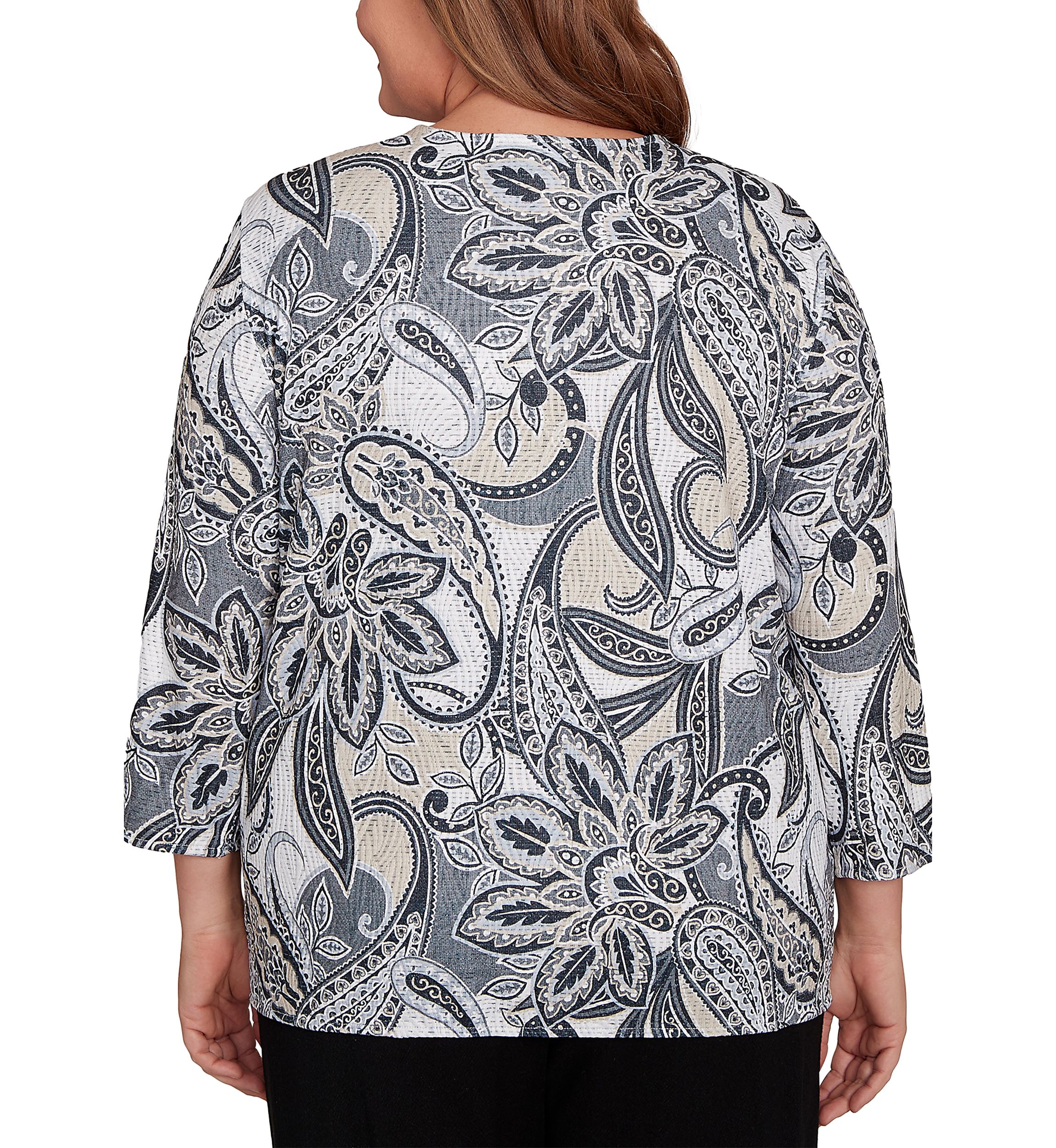 Plus Size Santa Barbara Reversible Paisley Skin Top