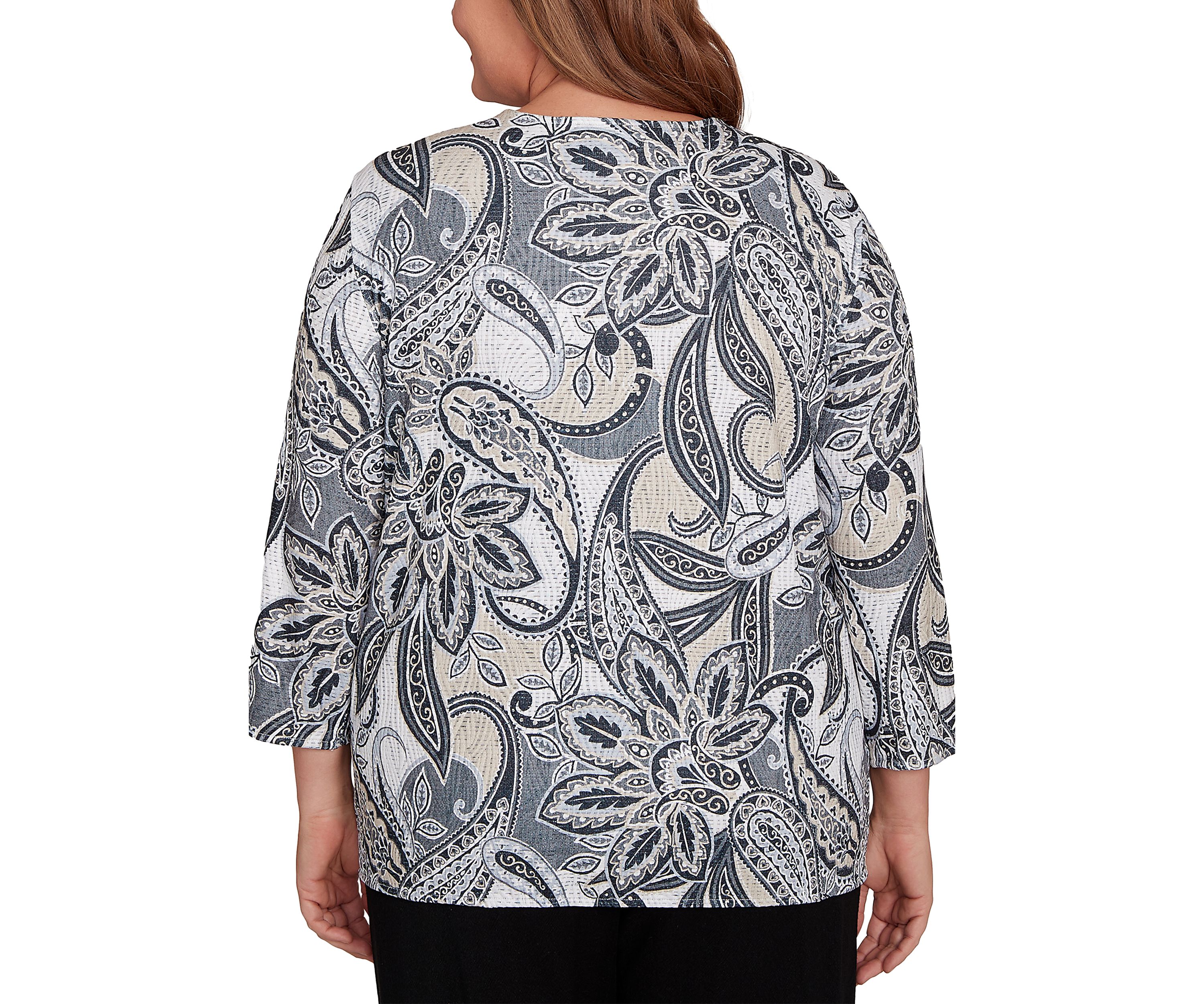 Plus Size Santa Barbara Reversible Paisley Skin Top