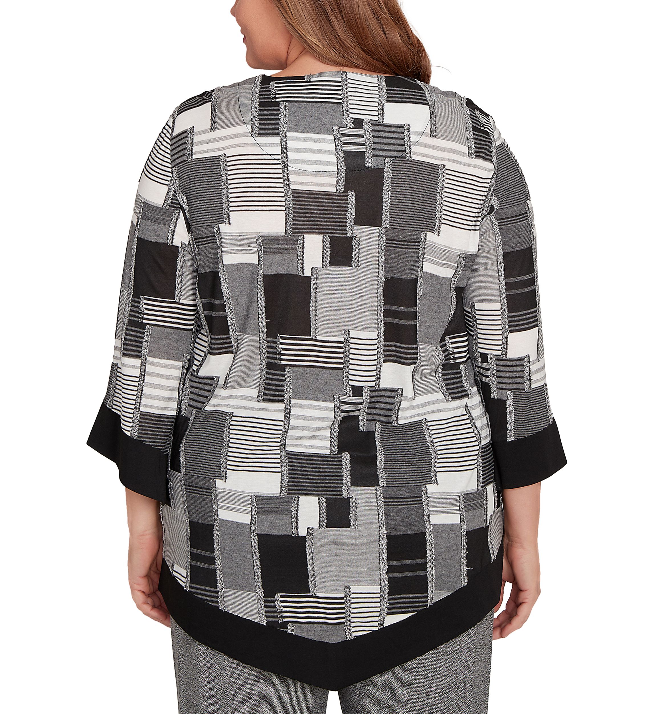 Plus Size Santa Barbara Patchwork with Solid Black Trim